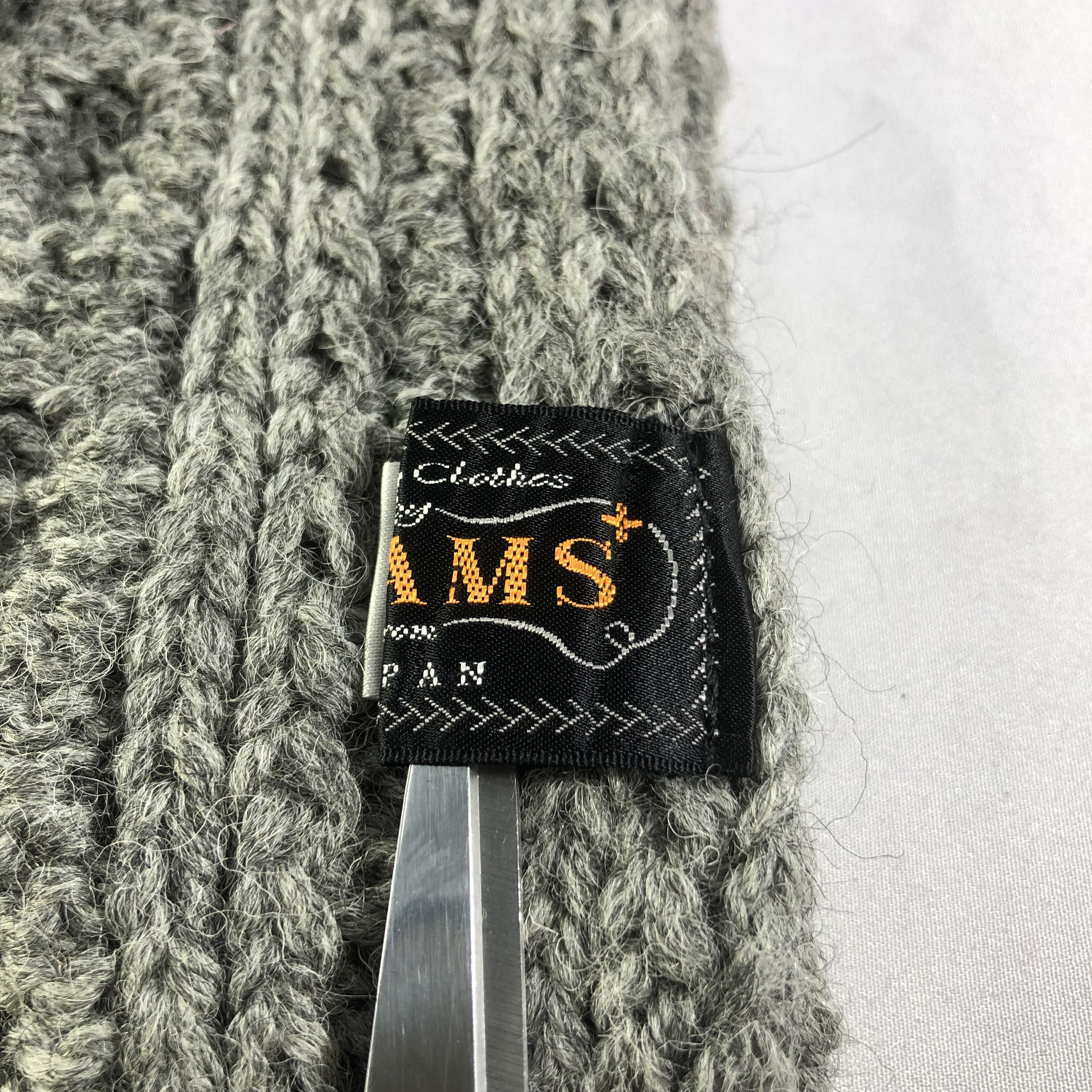 Beams Plus Beams Cable Knit Grey Wool Scarf Muffler V1465 Size ONE SIZE - 5 Thumbnail