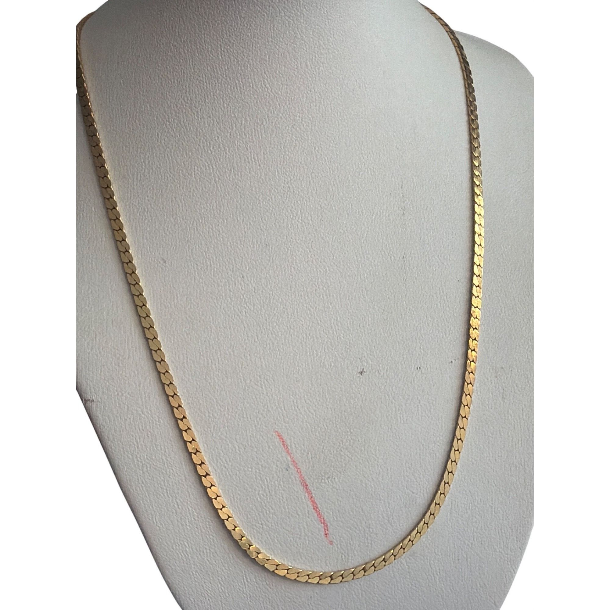 Other Vintage Gold Tone Flat Herringbone Chain Necklace Layer 17.5 Size ONE SIZE - 1 Thumbnail