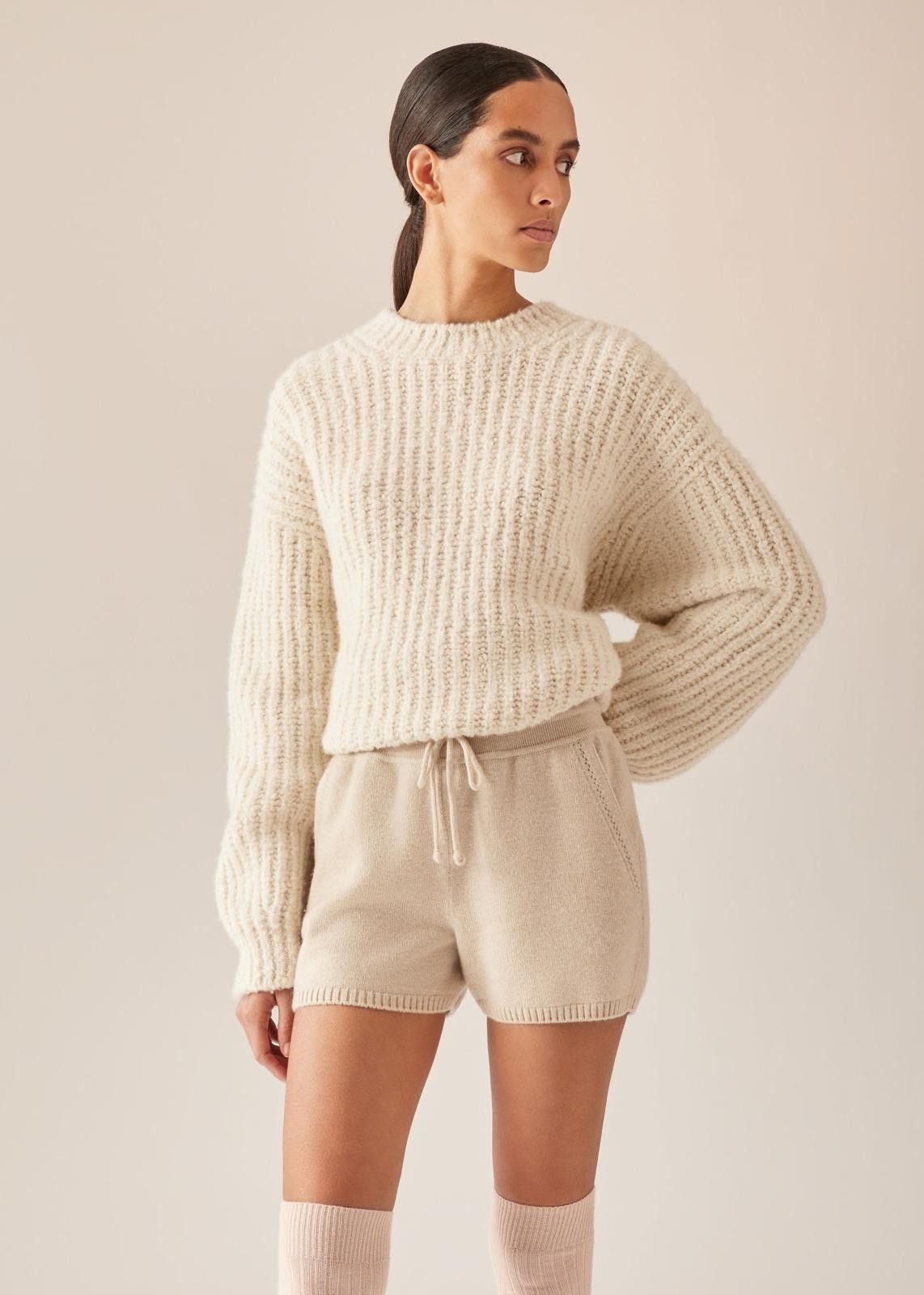 Loro Piana o1srvl11e1024 Cocooning Fine Ajour Short in Beige Size 28" / US 6 / IT 42 - 3 Thumbnail