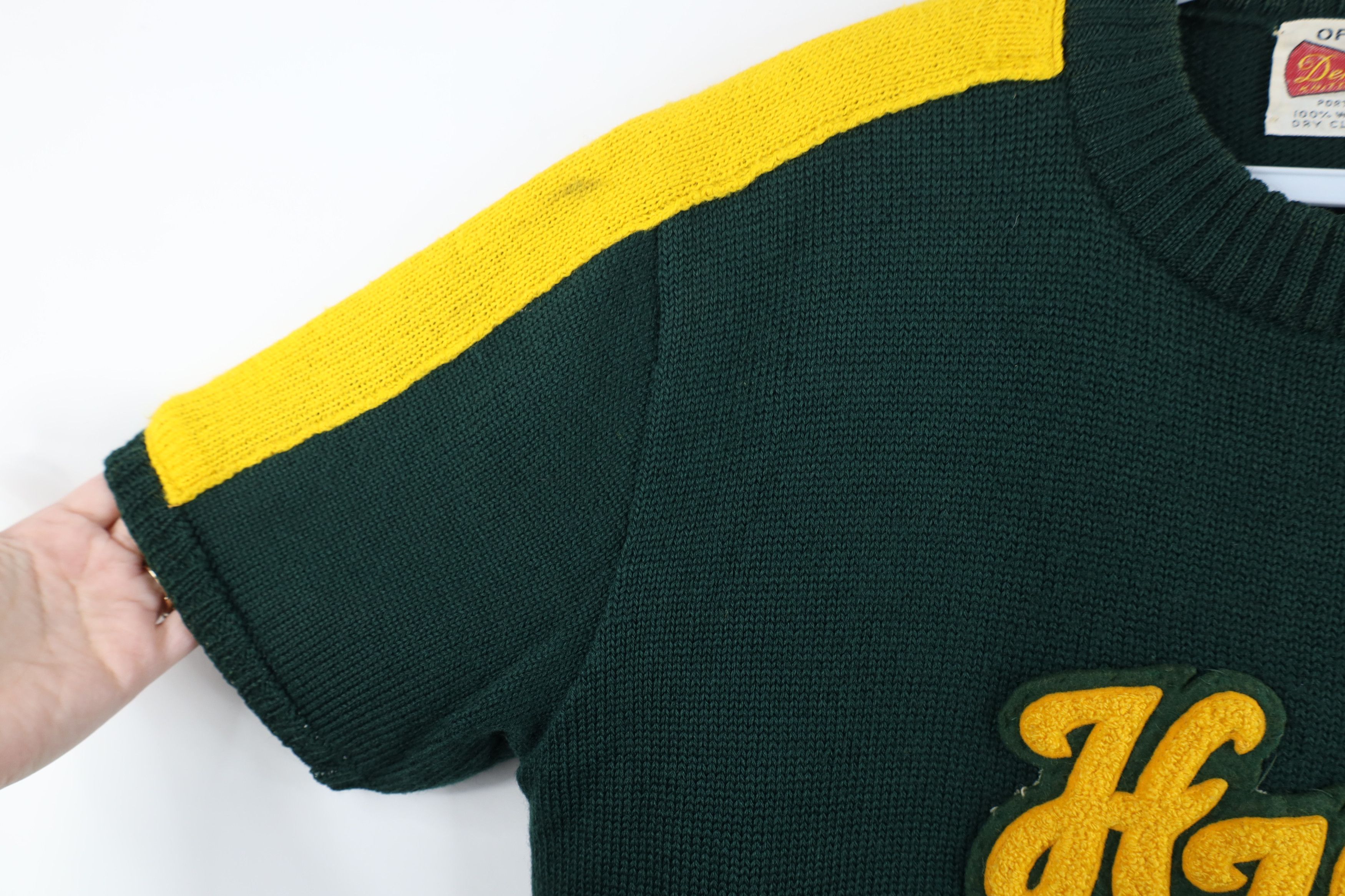 Vintage Vintage 50s Knit Short Sleeve Varsity Letterman Sweater USA Size US L / EU 52-54 / 3 - 9 Thumbnail