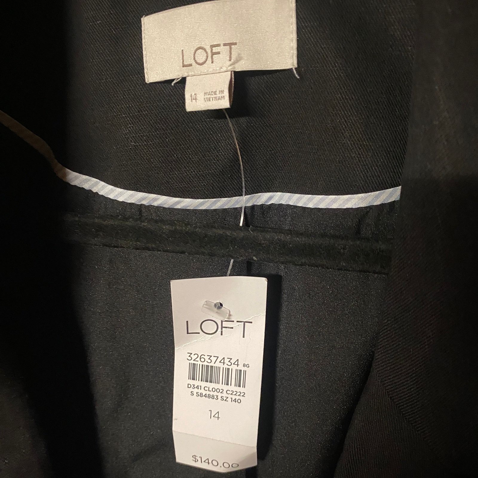 Loft NWT Ann Taylor LOFT Black Single One Button Blazer Jacket 14 Size XL / US 12-14 / IT 48-50 - 4 Thumbnail