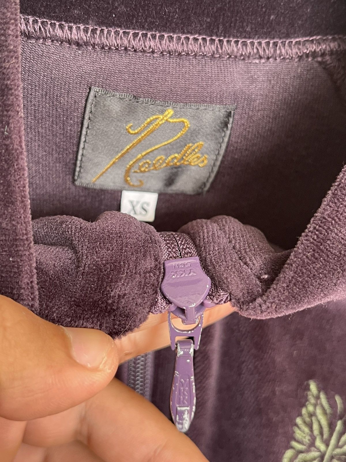 Needles Needles Velour Purple/Green Track Jacket Size US XS / EU 42 / 0 - 5 Thumbnail