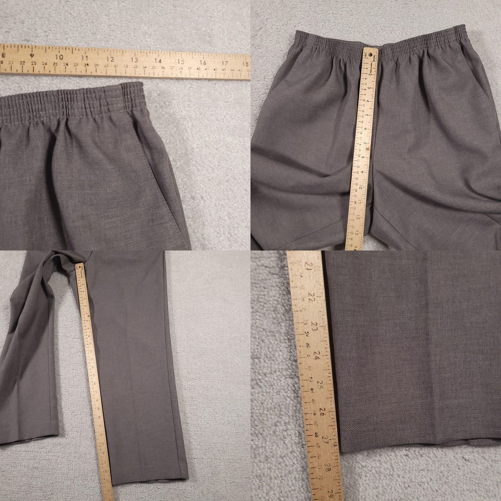 Vintage Alfred Dunner Pants Womens 10 Gray Straight Leg Pull On Pockets Workwear Career Dress Pants Slimline Size 32" / US 10 / IT 46 - 8 Thumbnail