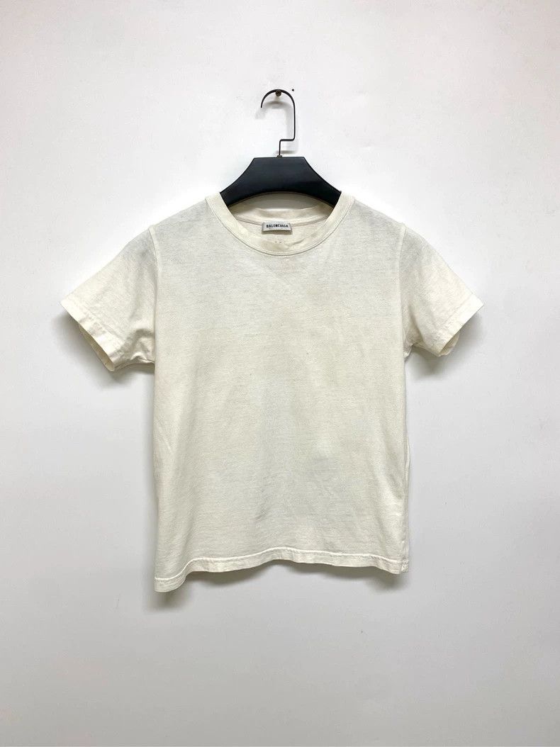 Balenciaga Pure White Short Sleeve T-Shirt Size M with B