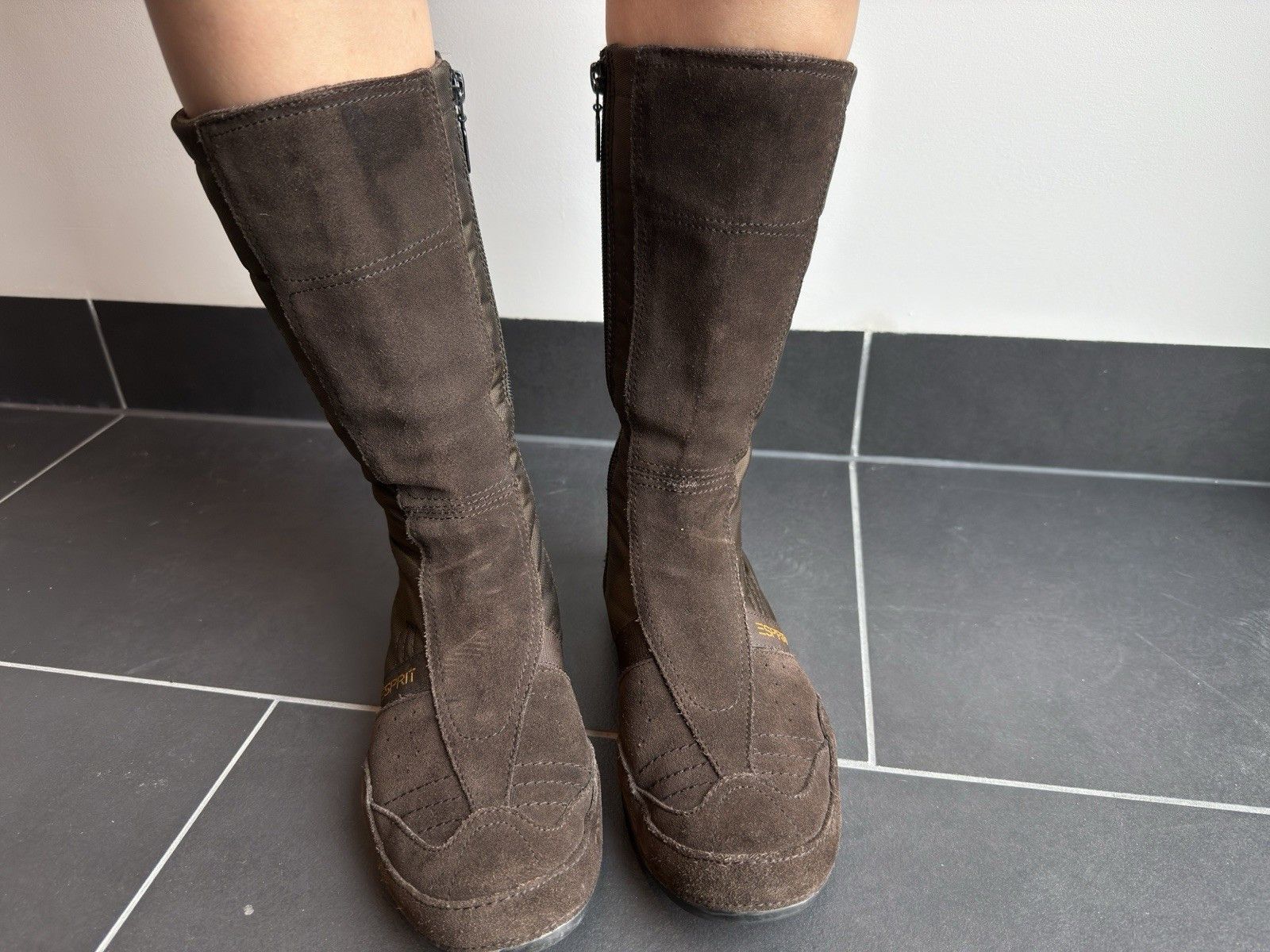 Esprit Vintage Esprit Suede Womens Boxer Moto High Trainers y2k Size US 7 / IT 37 - 10 Thumbnail