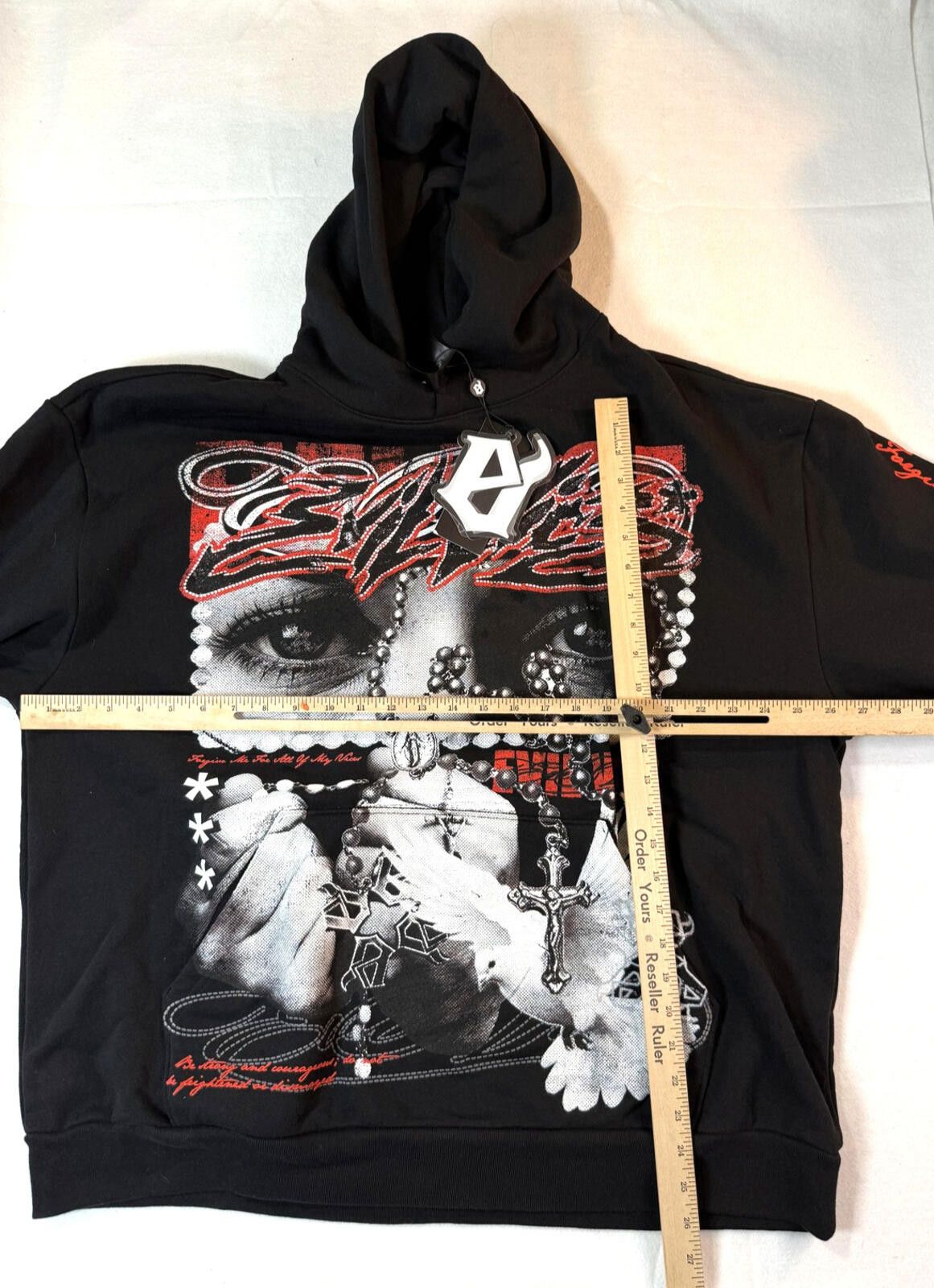 Other Evil Vice Hoodie Mens 2XL Cross Rosary Gothic Streetwear NWT Size US XL / EU 56 / 4 - 9 Thumbnail