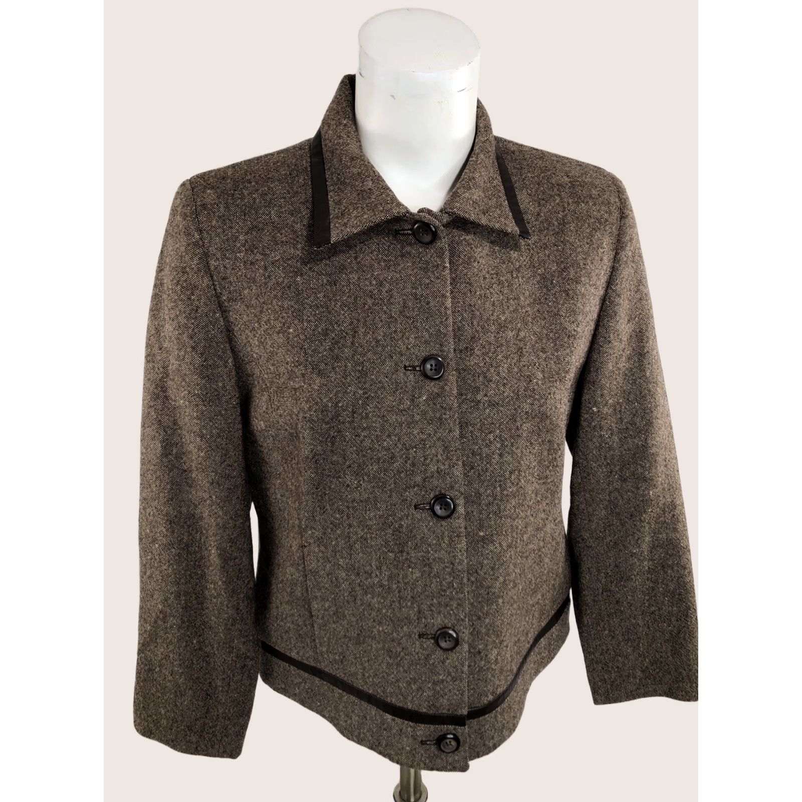 Pendleton Pendleton Blazer Jacket 100% Wool Leather Trim Sz. 8 Petite Women Size M / US 6-8 / IT 42-44 - 1 Thumbnail