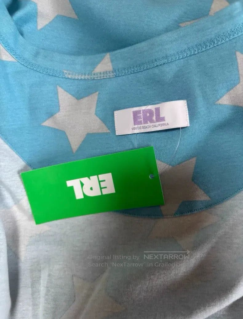 ERL ERL Blue Long Sleeve Star e Patchwork Printed T-Shirt Size US XL / EU 56 / 4 - 4 Thumbnail