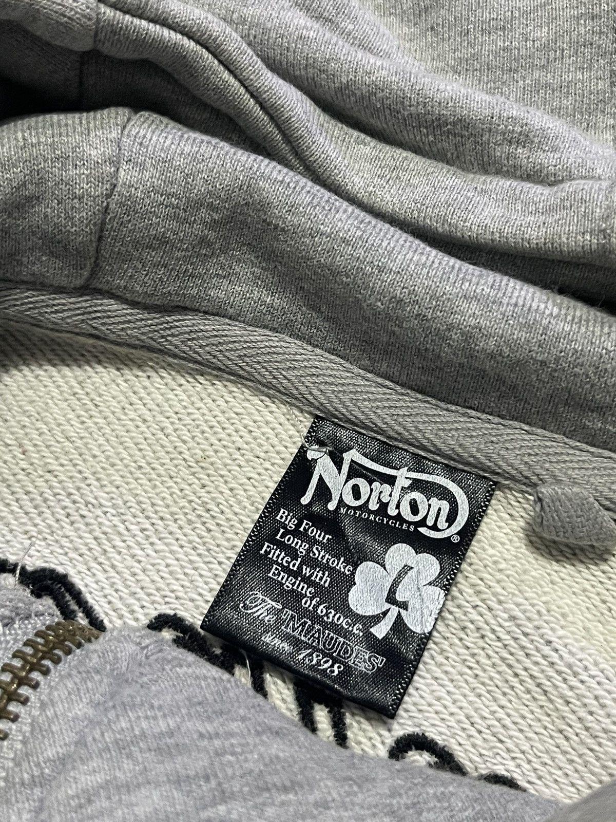 If Six Was Nine NORTON Y2K ZIPPER HOODIE with full embroidery motif Size US L / EU 52-54 / 3 - 14 Thumbnail