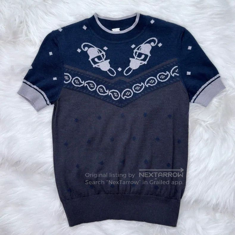 Hermes Hermes 22 Autumn-Winter Silk Cashmere Printed Short Sleeve Size XS / US 0-2 / IT 36-38 - 1 Thumbnail