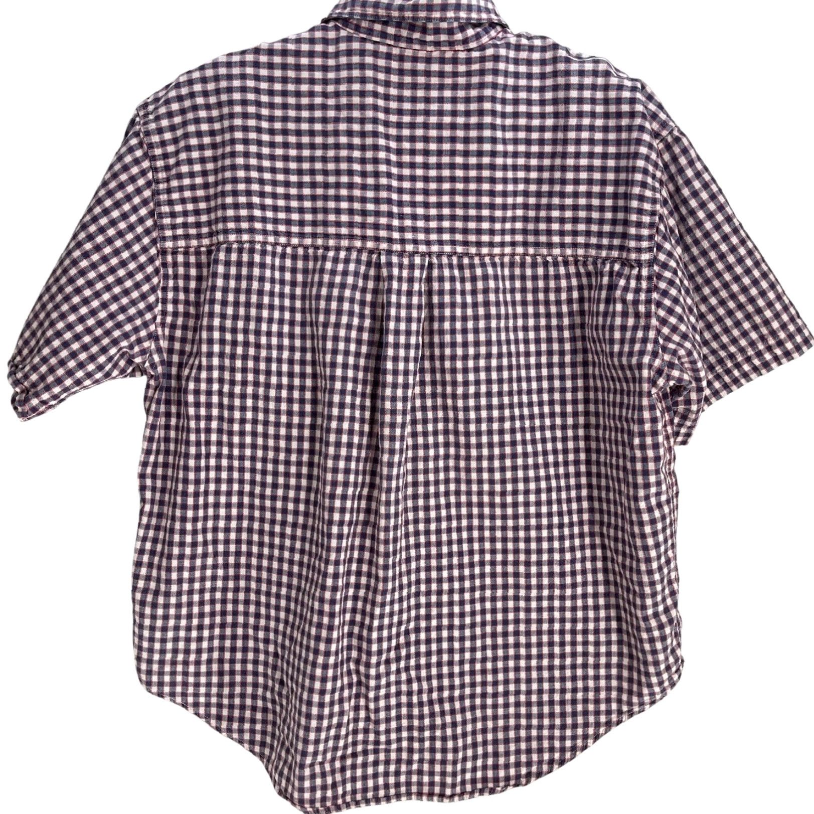 Vintage Carriage Court Shirt M Red White Blue Checkered Button Up Cotton Cottage Size M / US 6-8 / IT 42-44 - 3 Thumbnail