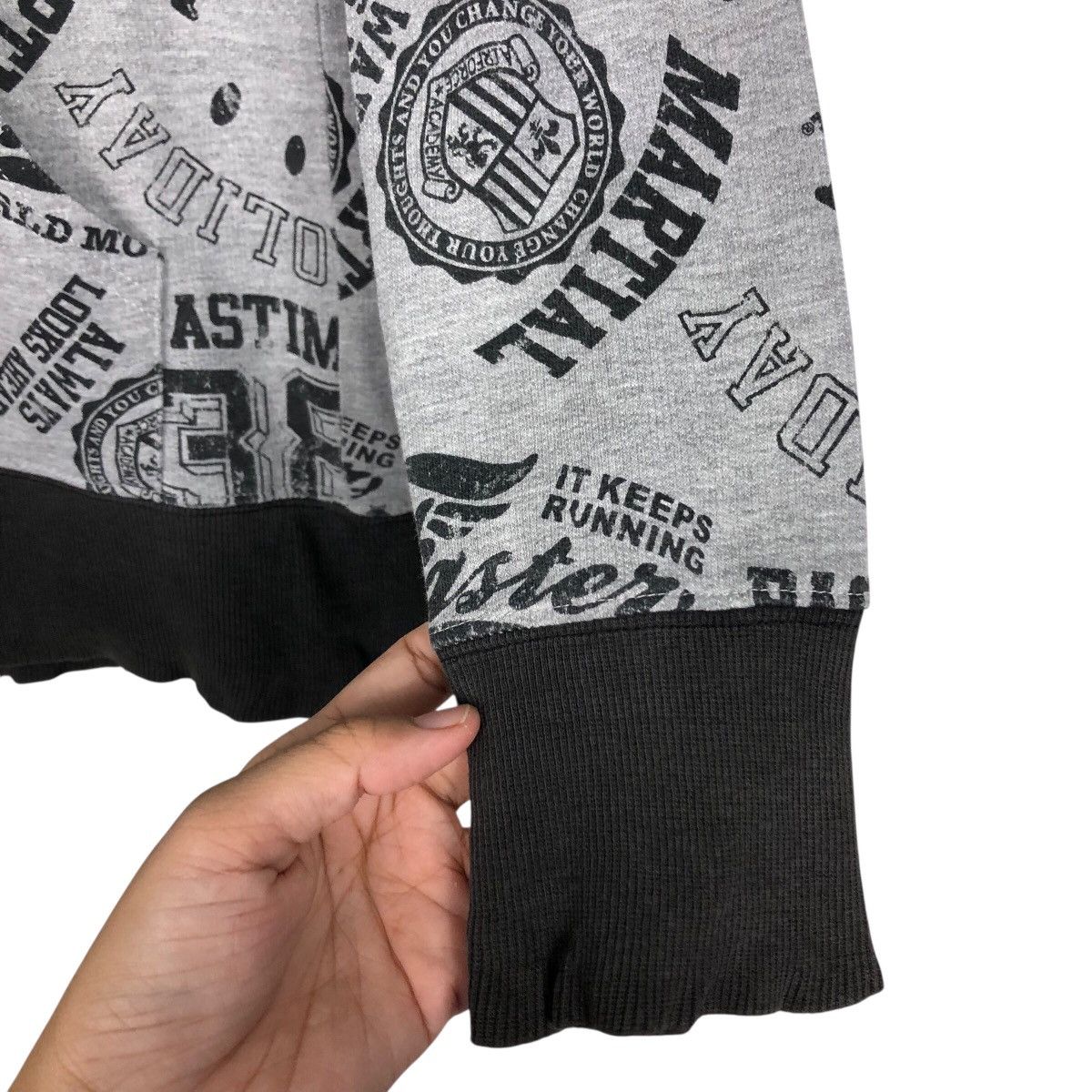 Japanese Brand Smiley Face All-Over Print Zip Hoodie – Grey/Black Size US M / EU 48-50 / 2 - 17 Thumbnail