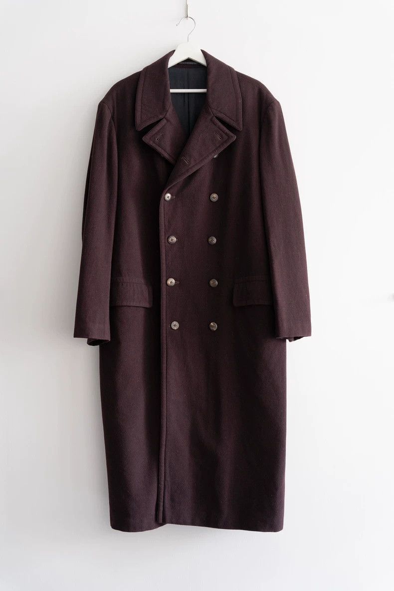 Yohji Yamamoto Yohji Yamamoto Yohji Yamamoto Double-Breasted Coat in Burg Size US M / EU 48-50 / 2 - 1 Thumbnail