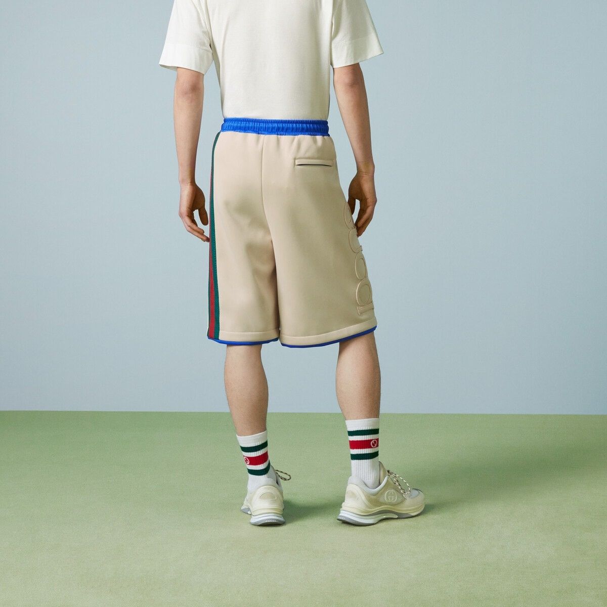 Gucci o1s1wg110925 Neoprene Basketball Shorts With Web Multicolor Size US 36 / EU 52 - 6 Thumbnail