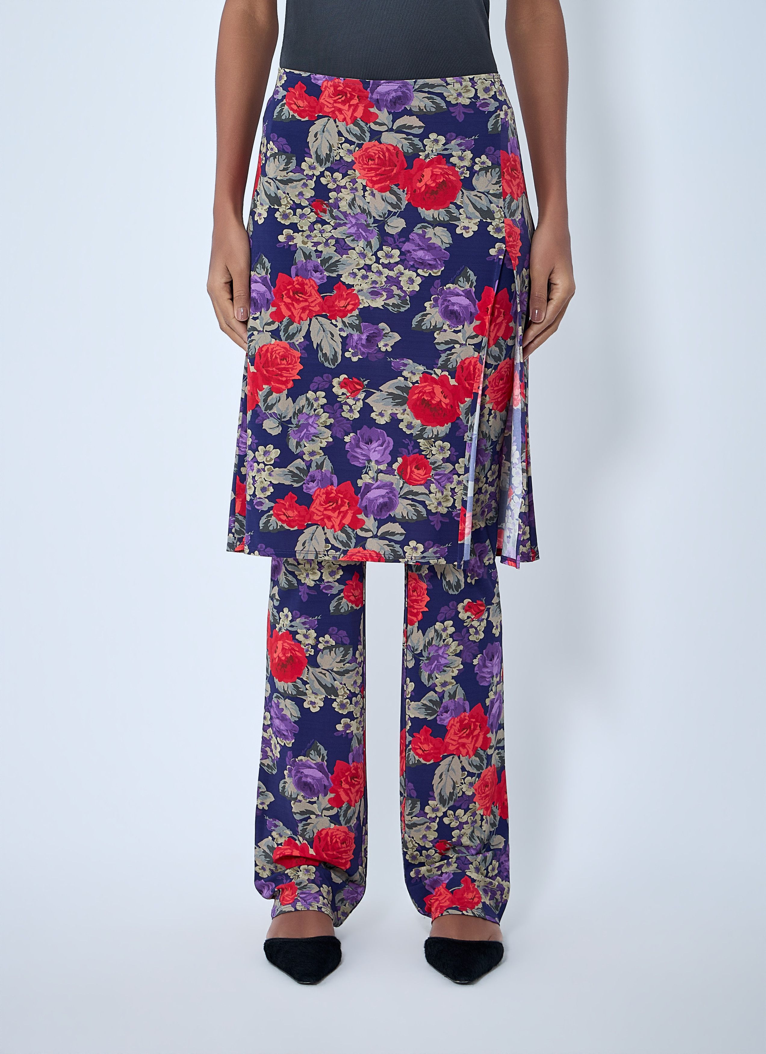 Acne Studios Floral Print Layered Skirt Pants Size 27" / US 4 / IT 40 - 1 Thumbnail