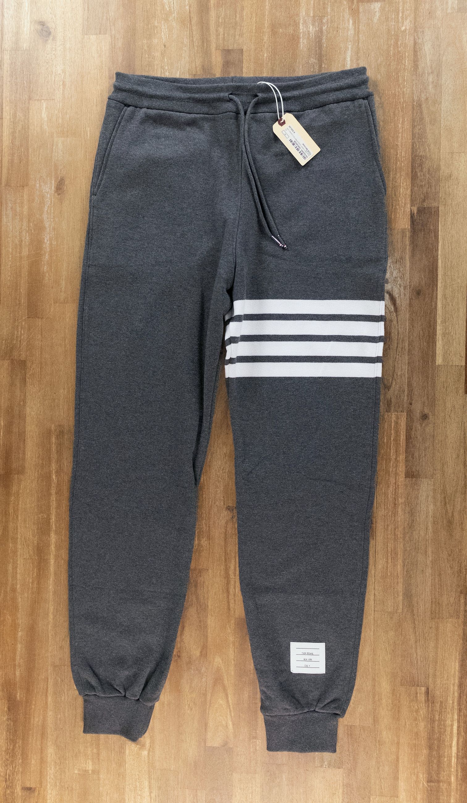 Thom Browne THOM BROWNE gray Loopback 4-Bar cotton sweatpants Size 4 XL Size US 36 / EU 52 - 1 Thumbnail