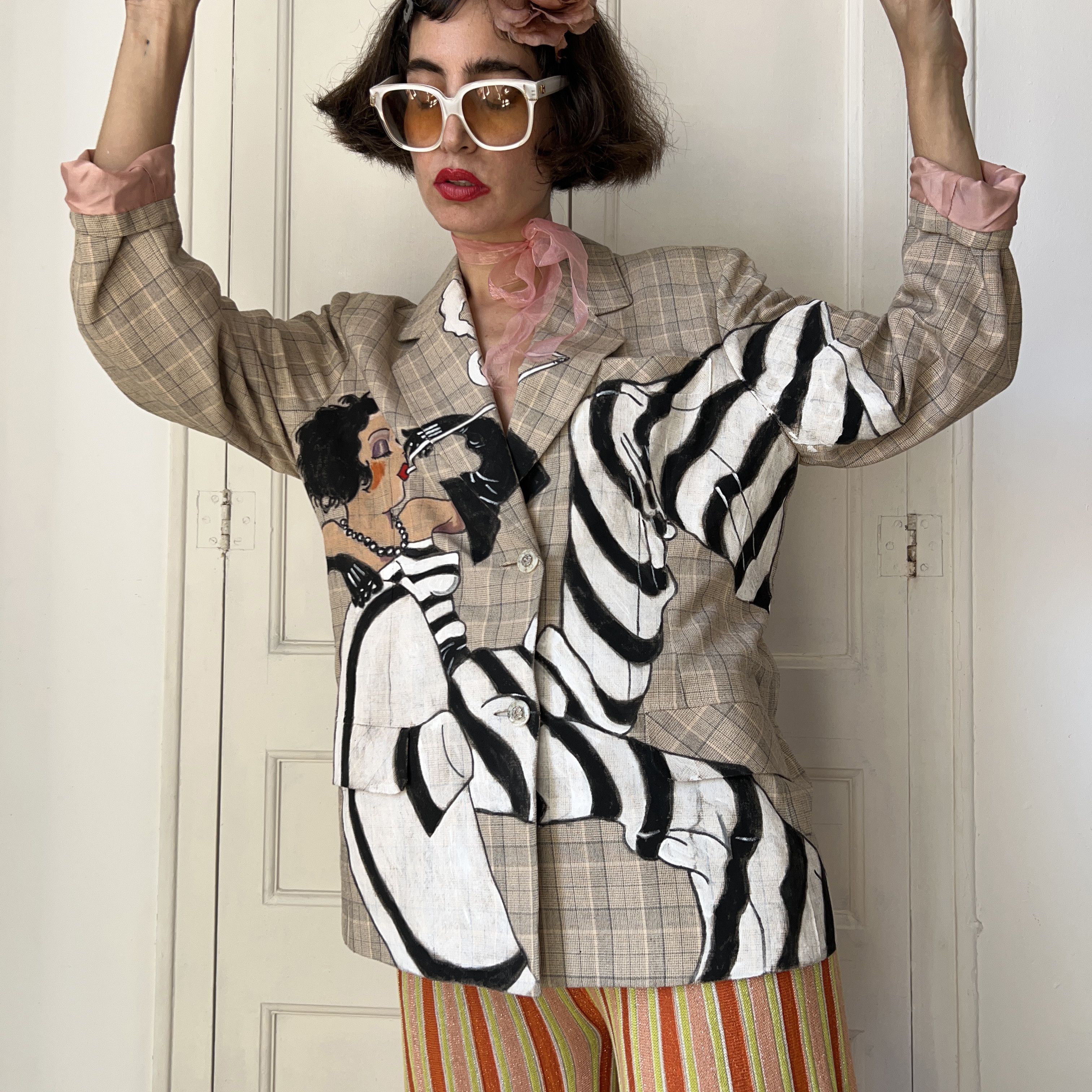 Custommade Custom made Hand Painted Art Deco Blazer Size XL / US 12-14 / IT 48-50 - 5 Thumbnail
