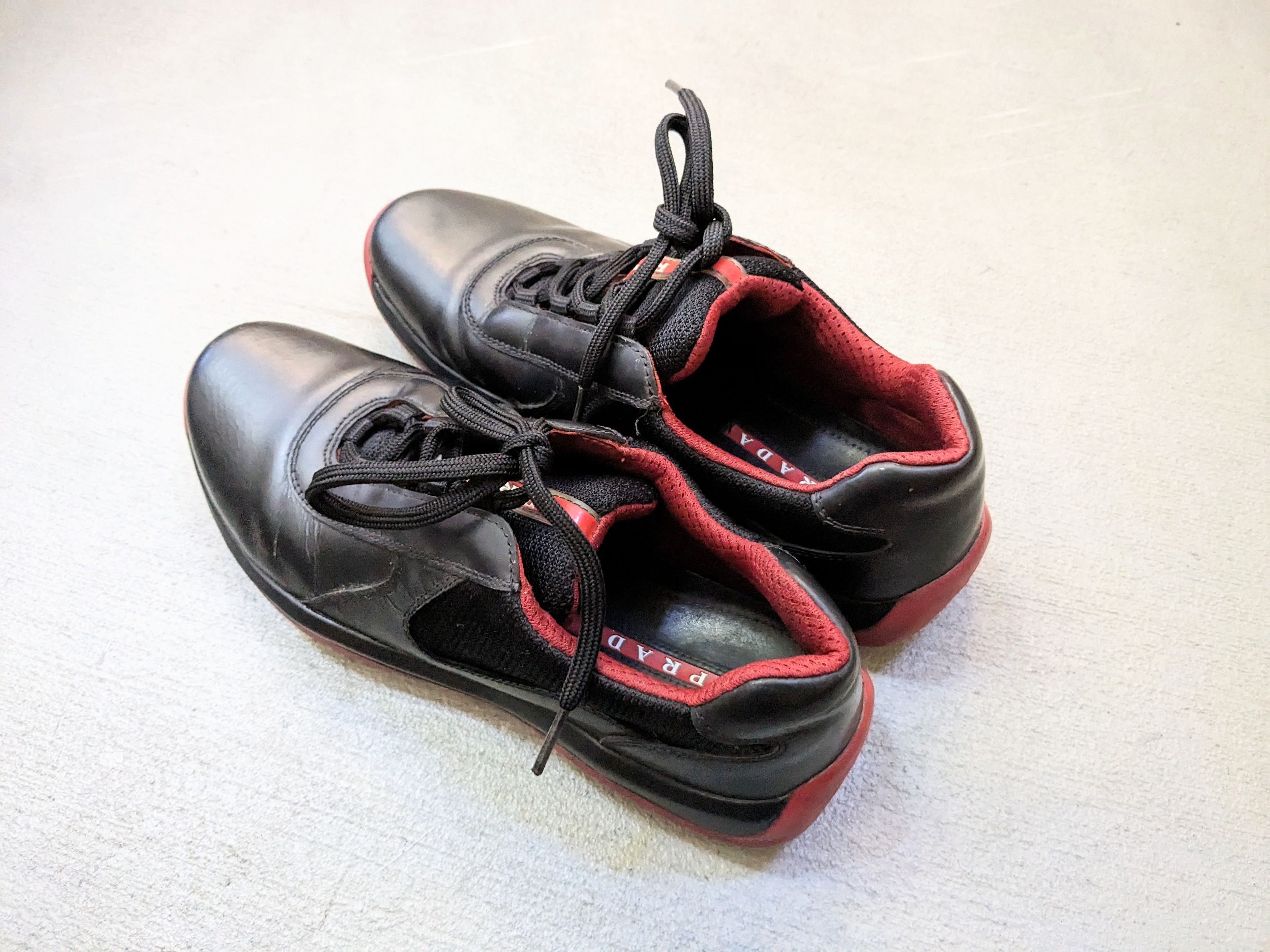 Prada Prada America's Cup Size 7 Black Red Leather 4E2905 Size US 7 / EU 40 - 19 Thumbnail