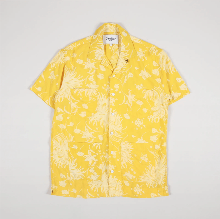 Corridor Corridor Camp Collar Floral Hawaiian Button Shirt Yellow Size US M / EU 48-50 / 2 - 1 Thumbnail