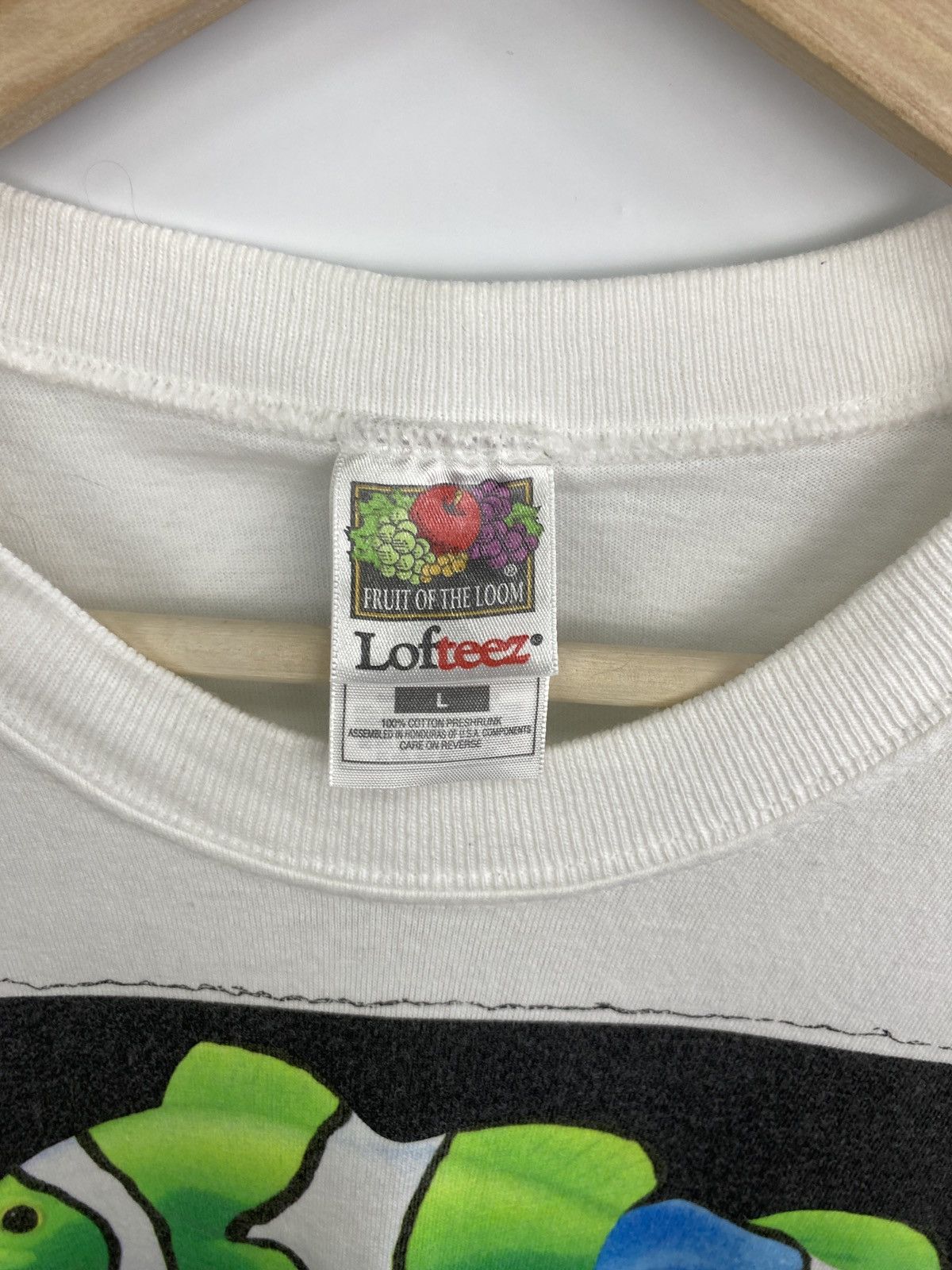 Fruit Of The Loom 🌺 Vintage 90s Nemo Fish Crazy Shirt Hawaii Hula Girl T-Shirt Size US L / EU 52-54 / 3 - 7 Thumbnail