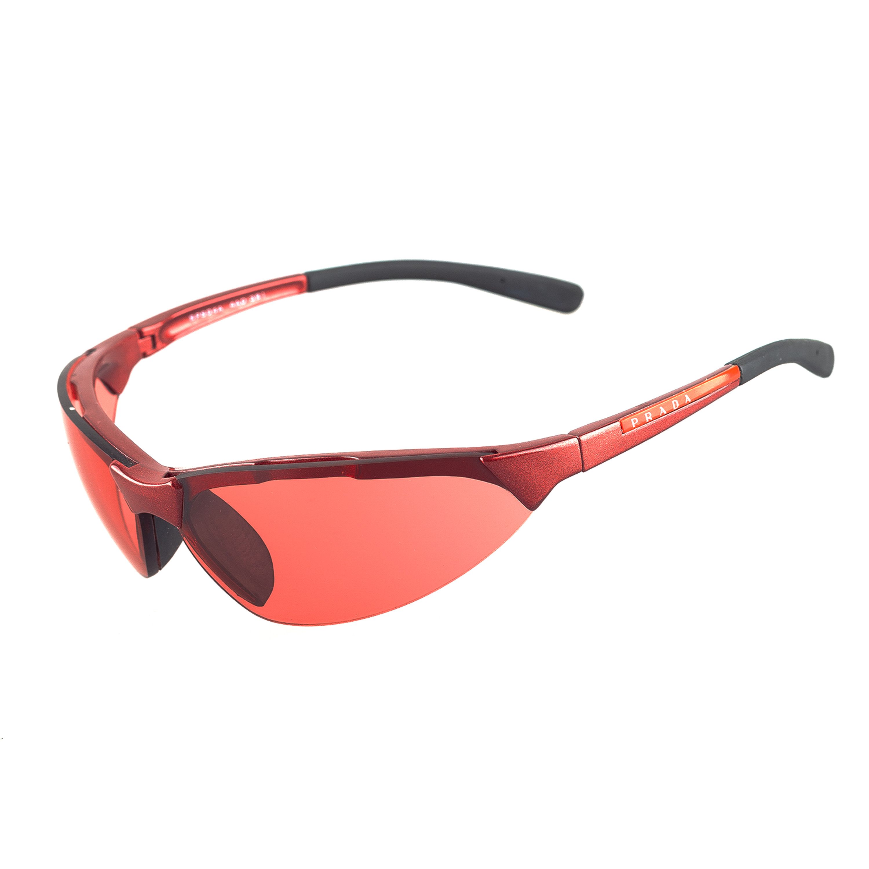 Vintage Red Prada Sunglasses ??Vintage Designer Prada SPR 54G Red/Smoke Lens Sunglasses  main image 3