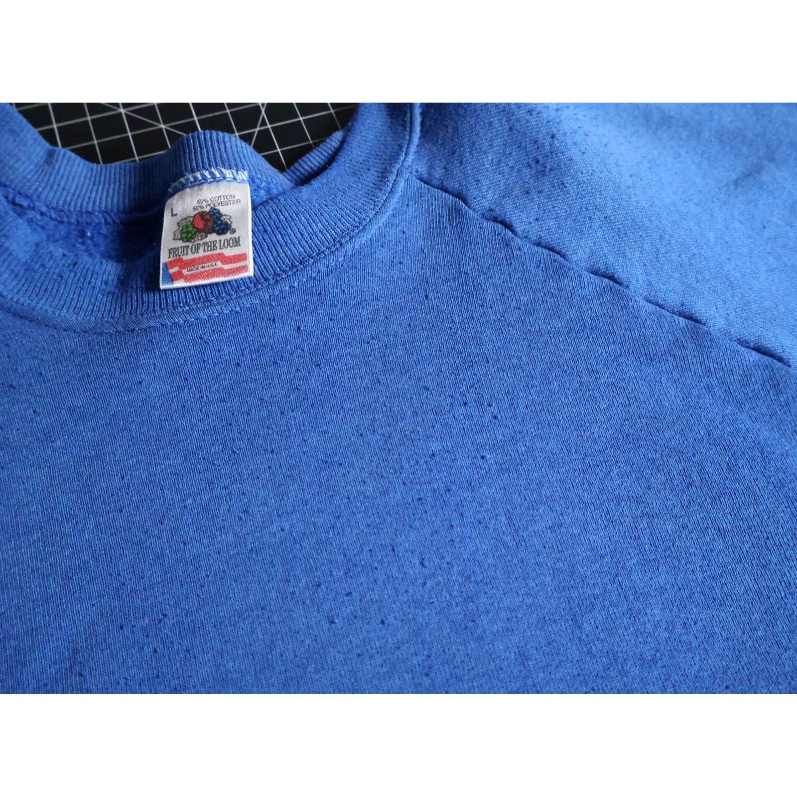 Fruit Of The Loom VINTAGE Fruit of the Loom Sweatshirt Raglan Sleeves 50/50 Blue Adult Large Crew Neck Pullover Men's Old School 80s Retro Size US L / EU 52-54 / 3 - 4 Thumbnail