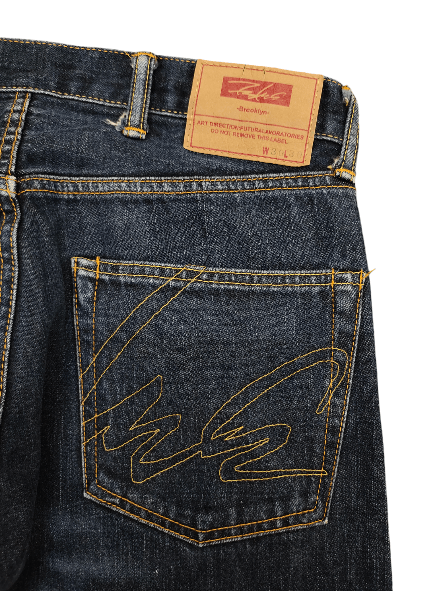 Futura 1990s Futura Embroidered Logo Distress Denim Jeans Size US 30 / EU 46 - 13 Thumbnail