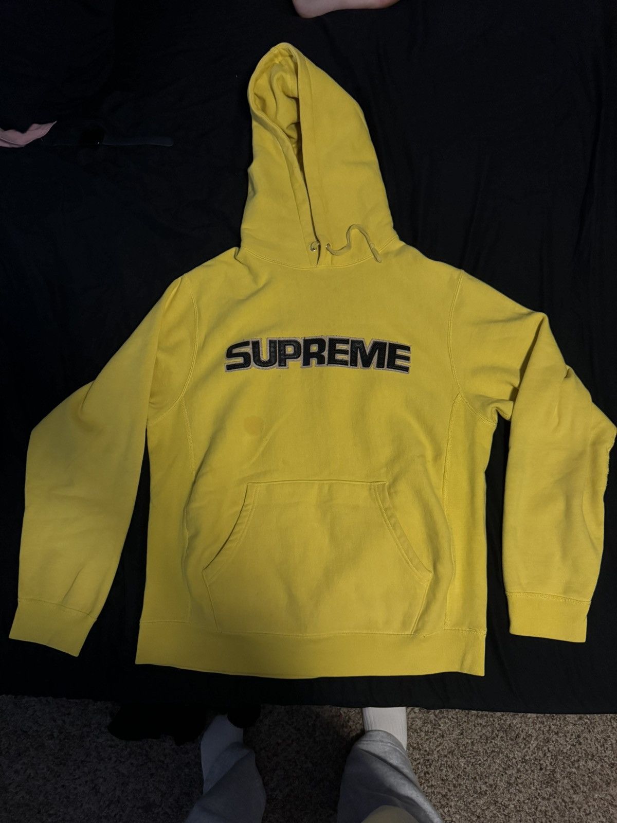 image of Supreme Hoodie in Yellow, Men's (Size XL)
