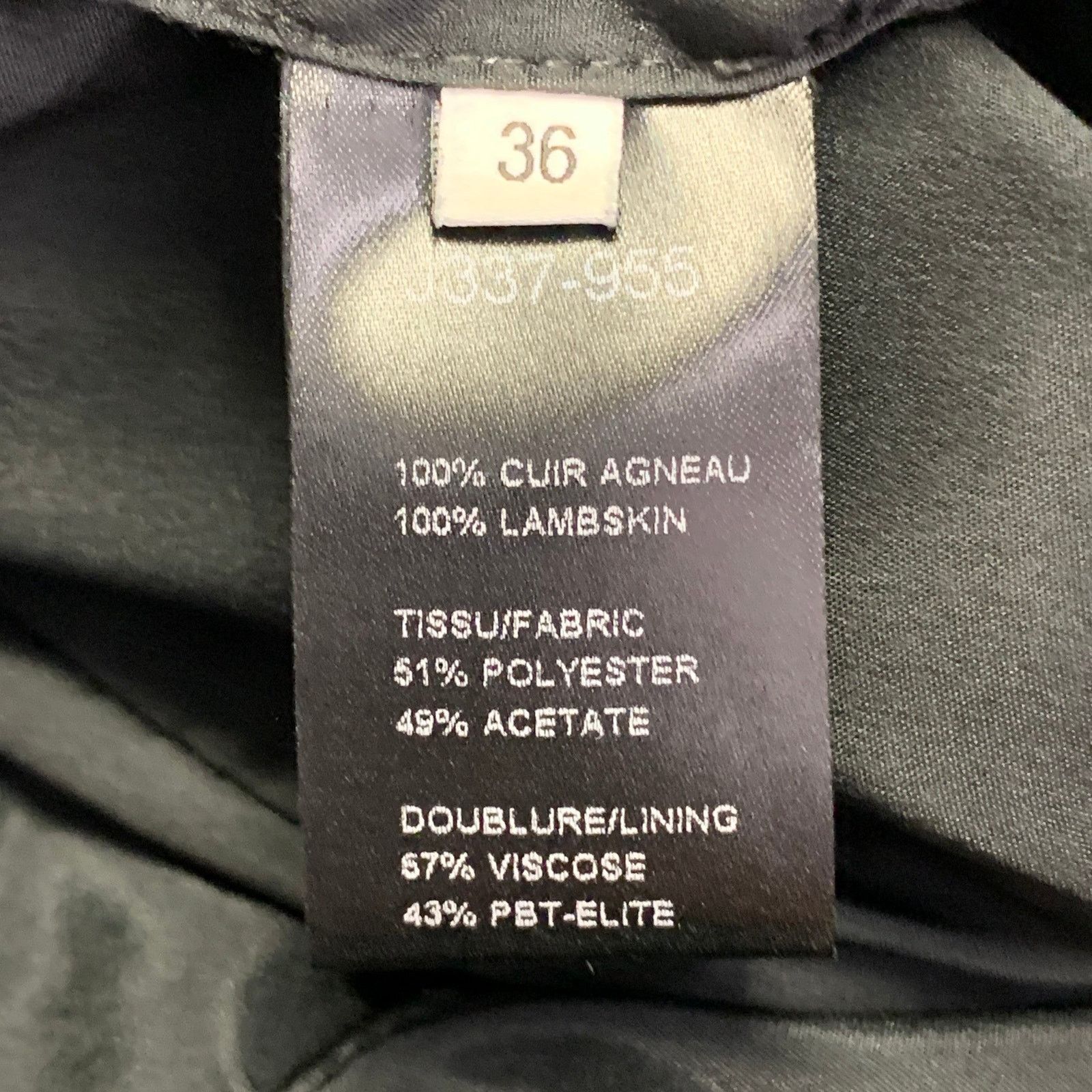 Mugler MUGLER Size 0 Black Lamb Skin Pencil Below Knee Skirt Size 26" / US 2 / IT 38 - 5 Thumbnail