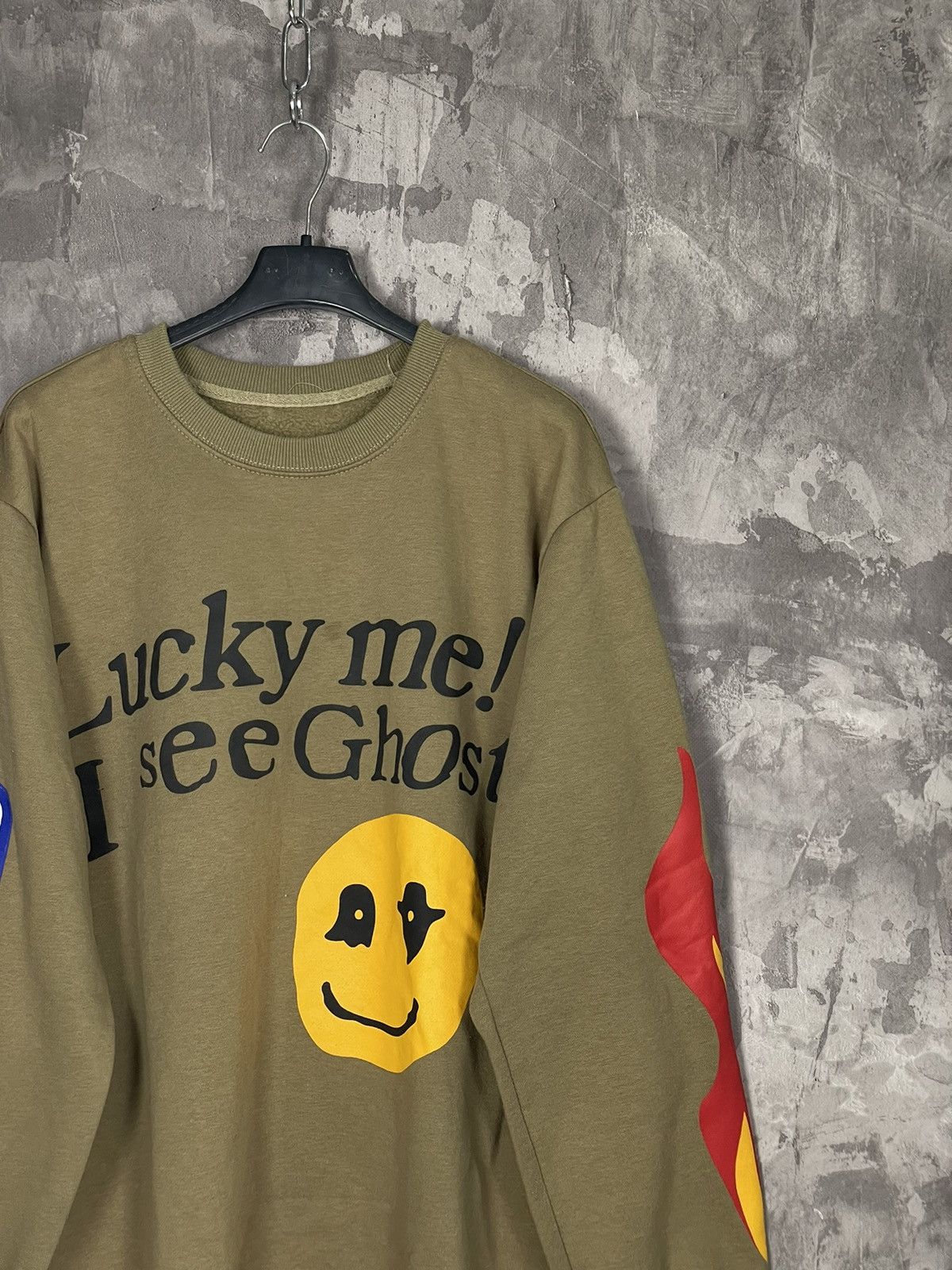 Rap Tees × Vintage Lucky Me I See Ghosts Smiley Face Rap Hip Hop Sweatshirt Size US L / EU 52-54 / 3 - 4 Thumbnail