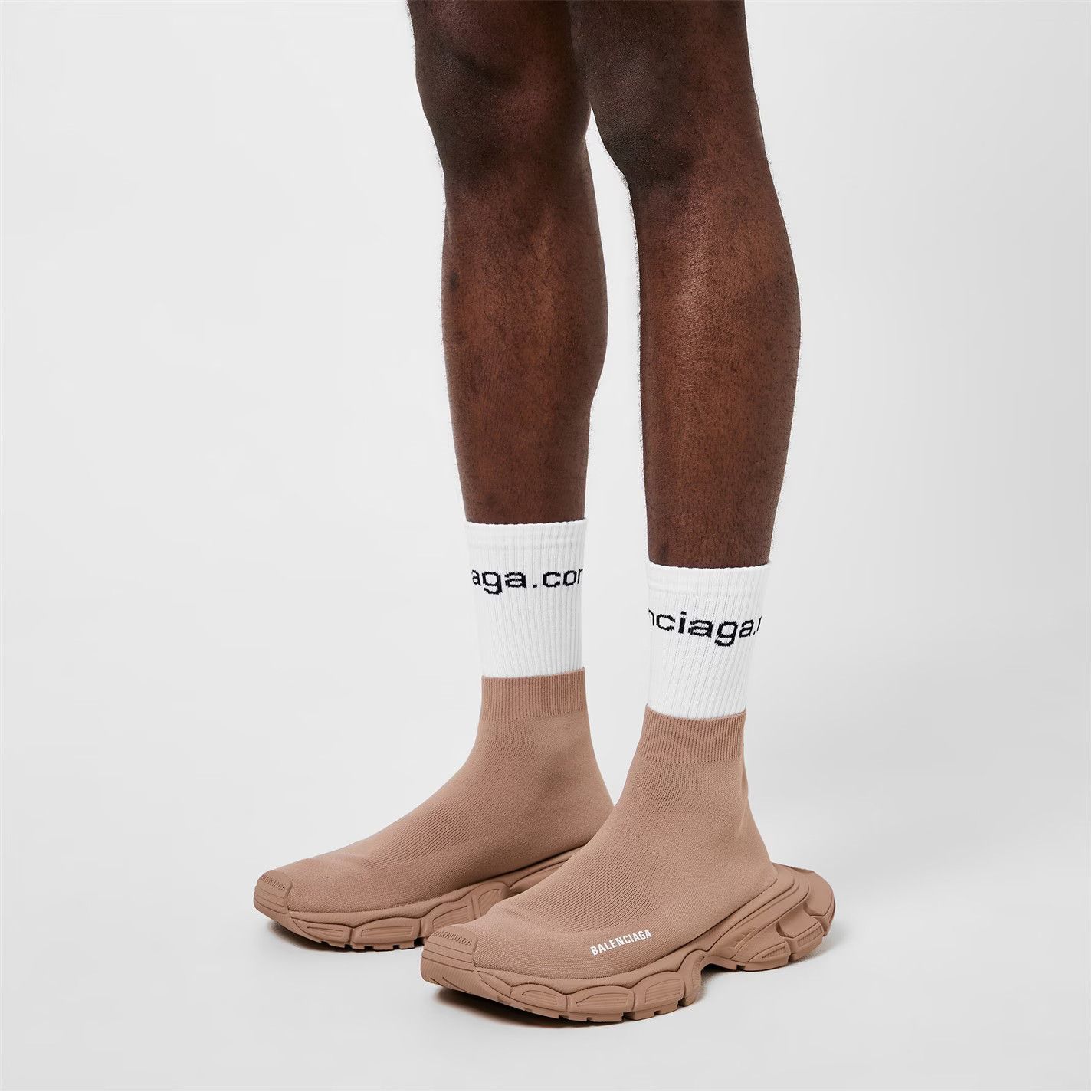 Balenciaga o1g2r1mq0226 3XL Recycled Sock Trainers in Beige Size US 8 / EU 41 - 2 Thumbnail