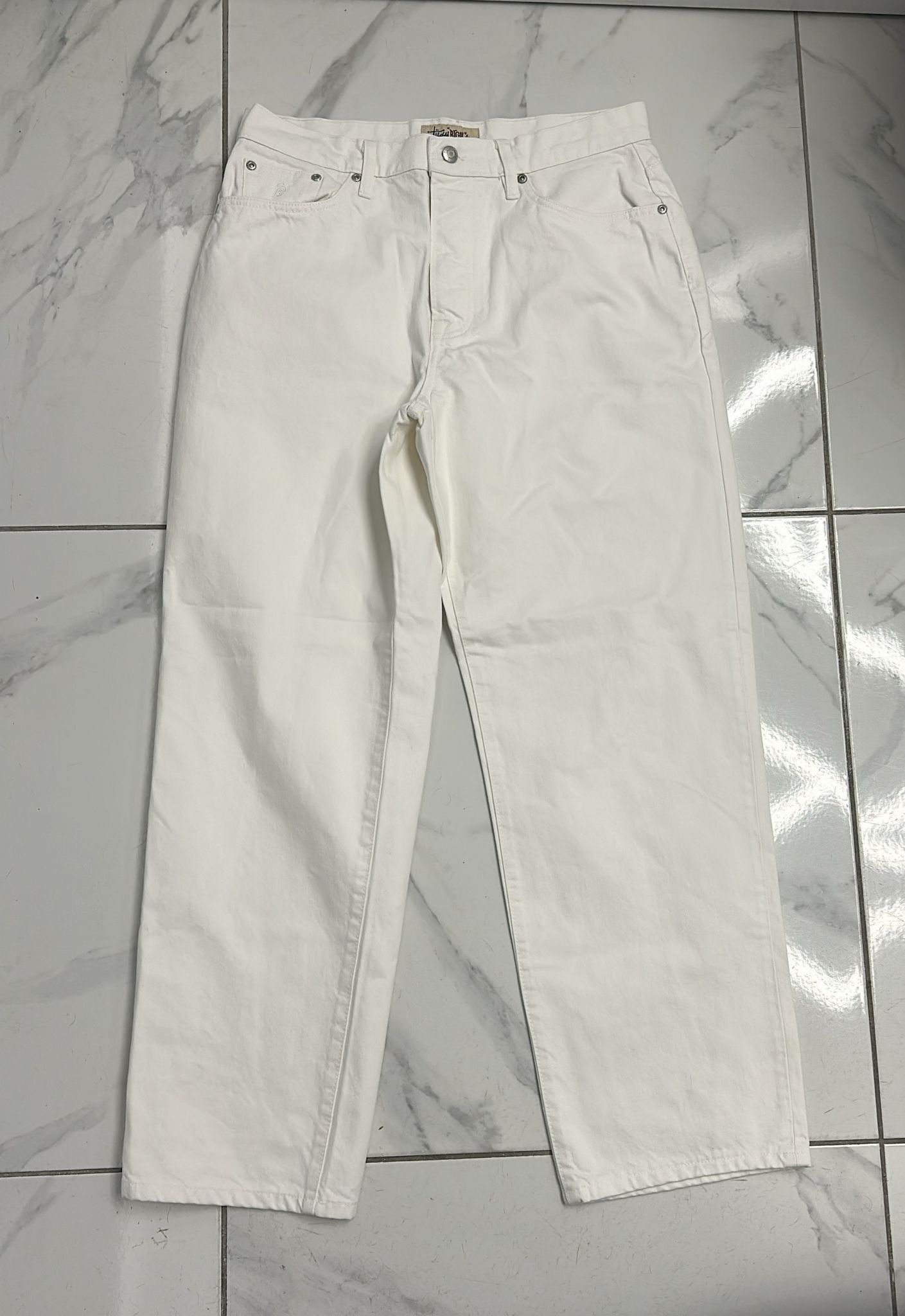 Stussy × Vintage Stussy Big Ol Jean Size 29 White Size US 29 - 1 Thumbnail