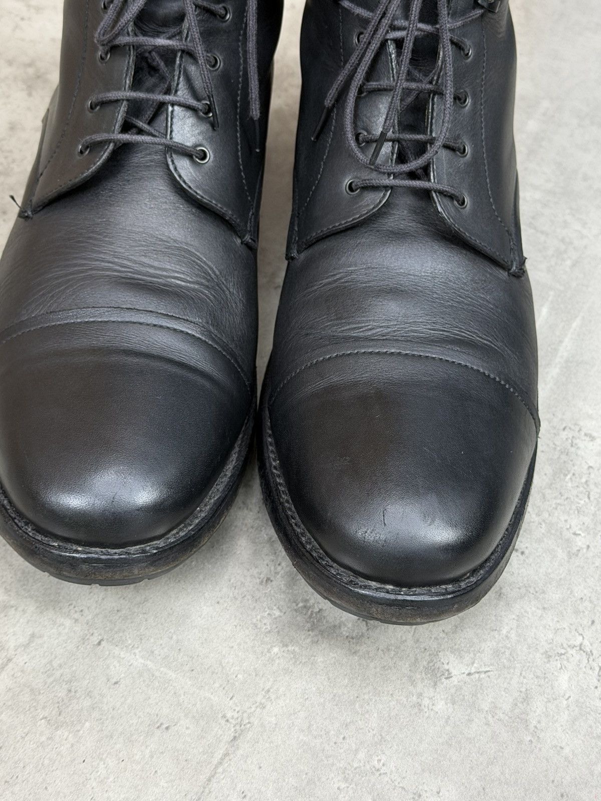 Heschung Heschung Black Leather Cap Toe Lace Up Ankle Boots Size 9 Size US 10 / EU 43 - 8 Thumbnail
