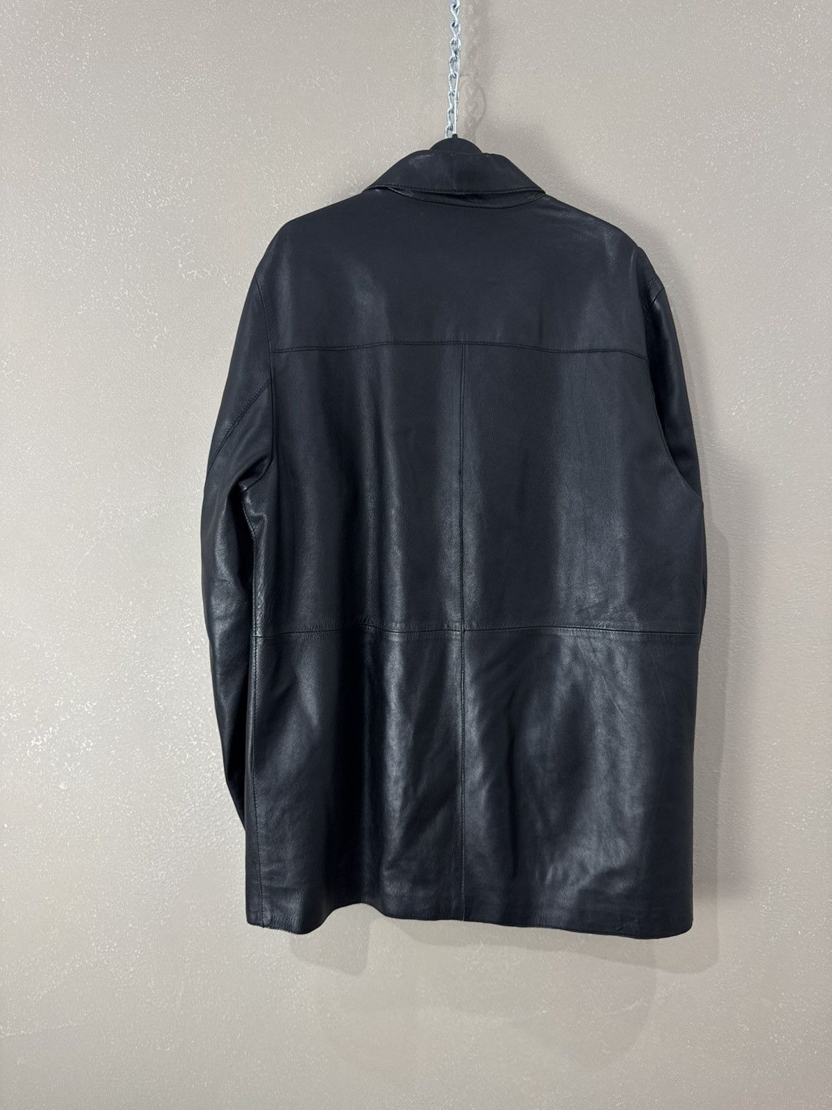 Gallotti Gallotti Vera Pelle Leather coat button Jacket Plaid Liner Size US M / EU 48-50 / 2 - 2 Thumbnail
