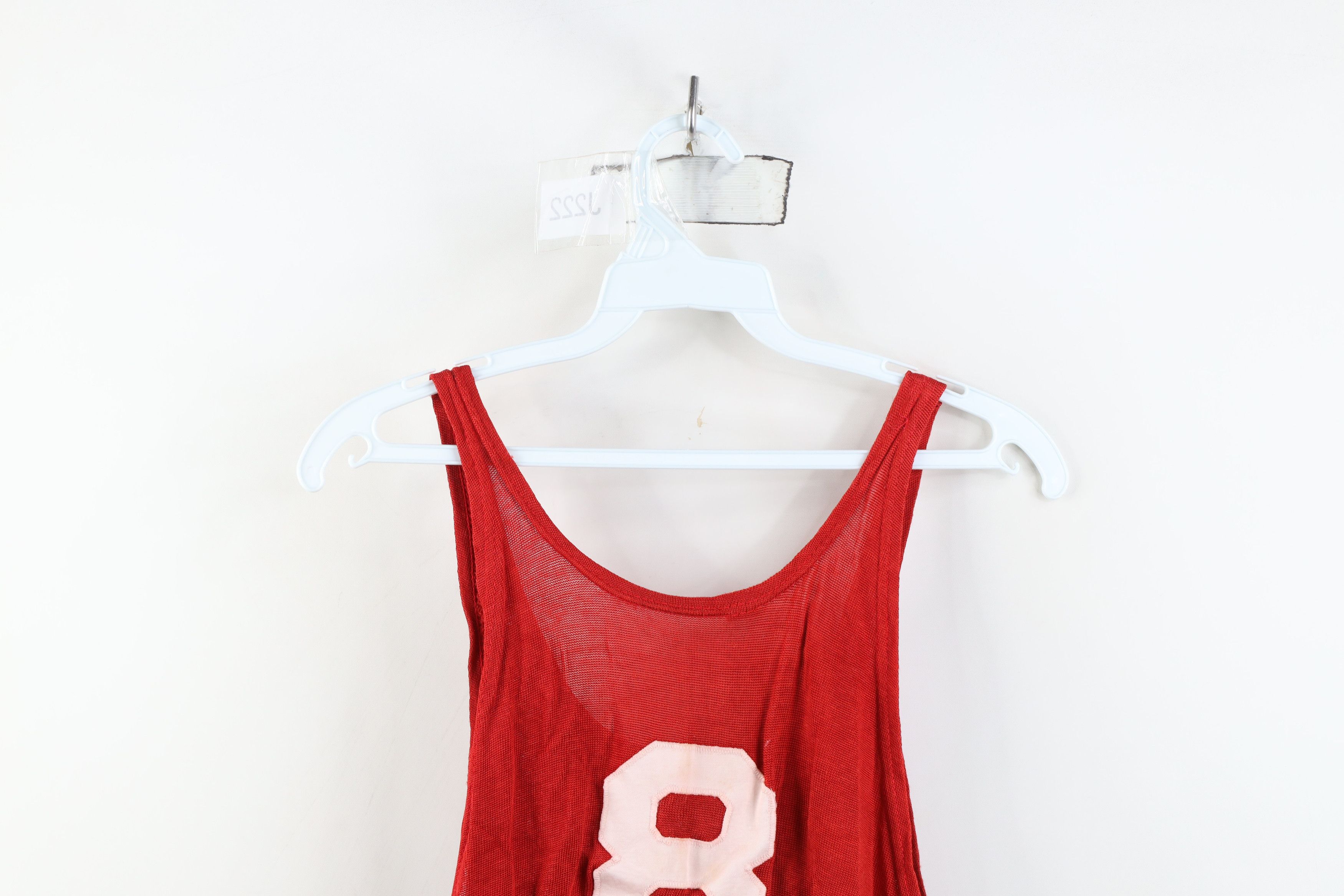 Vintage Vintage 40s 50s Chain Stitch Salem Basketball Jersey Red USA Size US XL / EU 56 / 4 - 13 Thumbnail