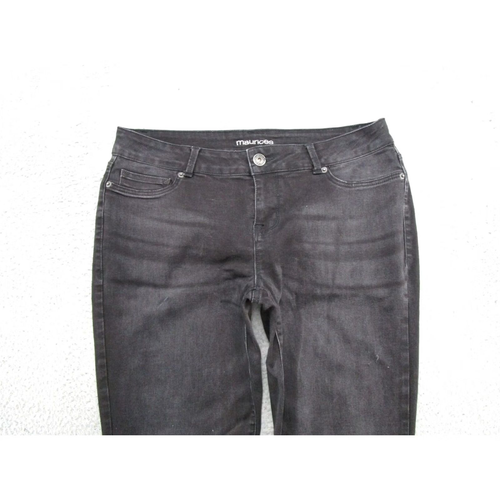 Vintage Maurices Black Stretch Denim Skinny Jeans Women's Size L Reg Denim Skinny Jeans Womens L Black Stretch Maurices Size 36" / US 14 / IT 50 - 2 Thumbnail