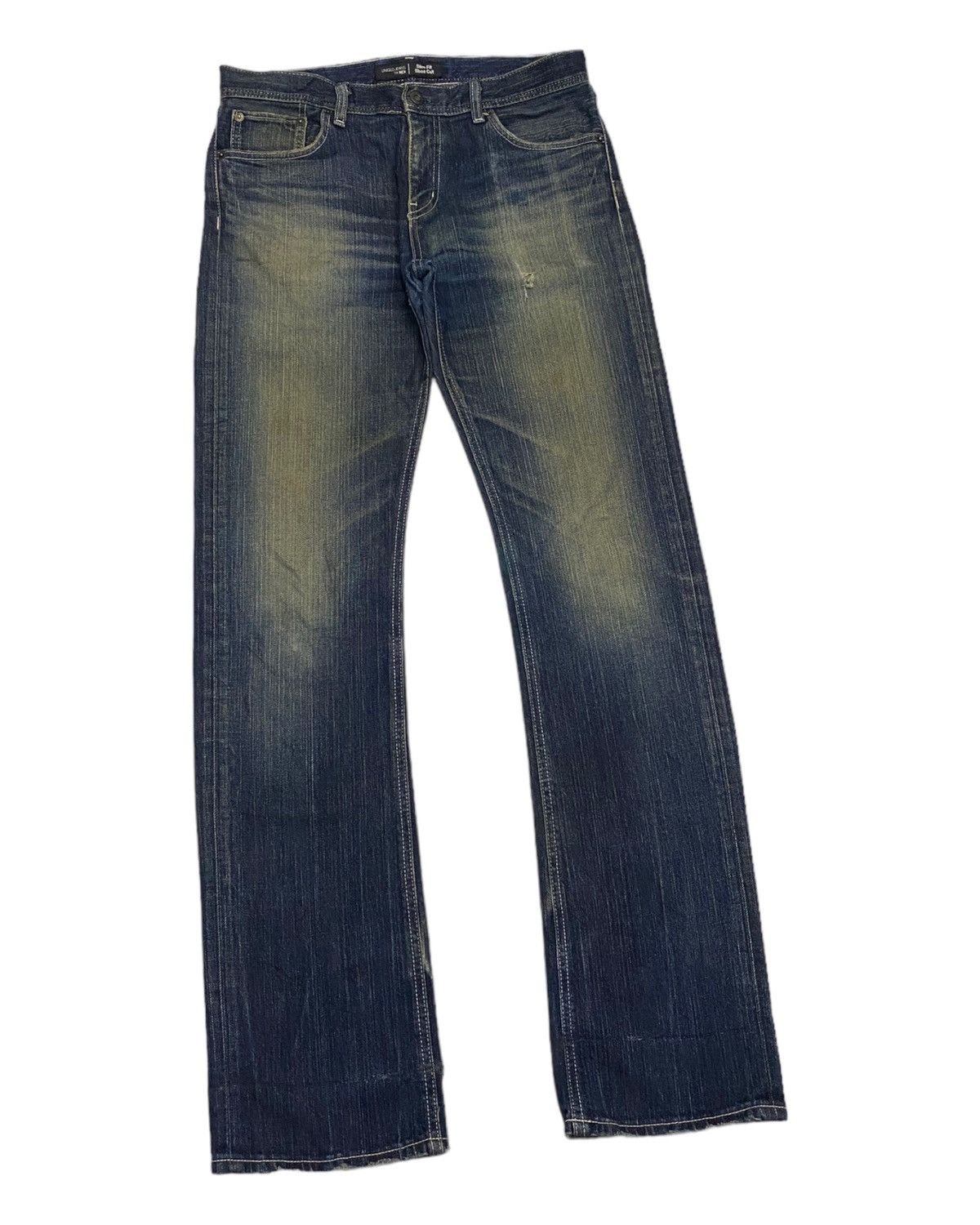 Undercover × Uniqlo 🔥VINTAGE UNIQLO JAPAN SLIM FIT UNDERCOVER STYLE DENIM JEANS Size US 31 - 2 Thumbnail