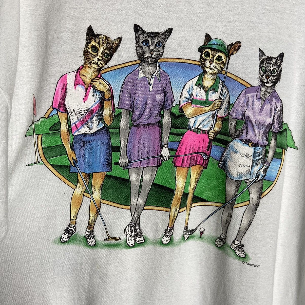 Vintage Vintage 90s Tennis Cats Double Sides Graphic T-Shirt Size US XXL / EU 58 / 5 - 4 Thumbnail