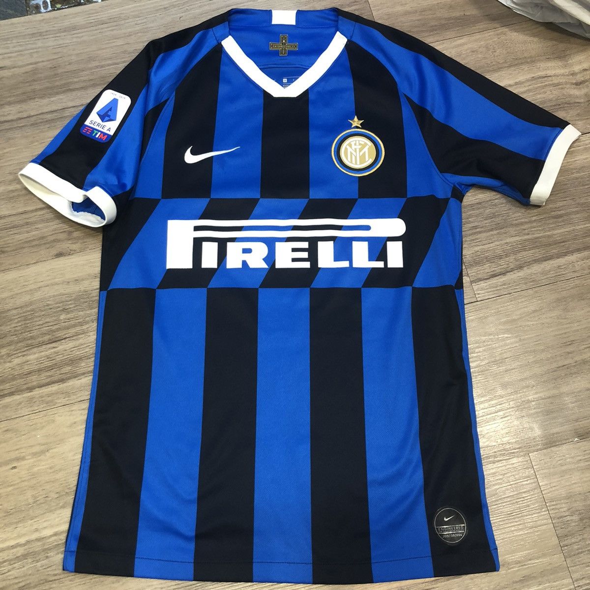 image of Nike x Soccer Jersey Inter Milan 18/19 Home Shirt 24 Eriksen in Black/Blue, Men's (Size Small)