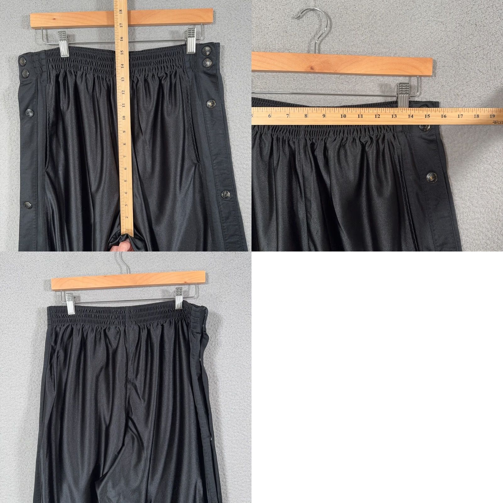 Nike VINTAGE Nike Breakaway Pant XL Black Y2K Dazzle Shiny Satin Tear Away Snap Baggy Track Pants Mens XL Black 90s Shiny Sports Size US 36 / EU 52 - 9 Thumbnail