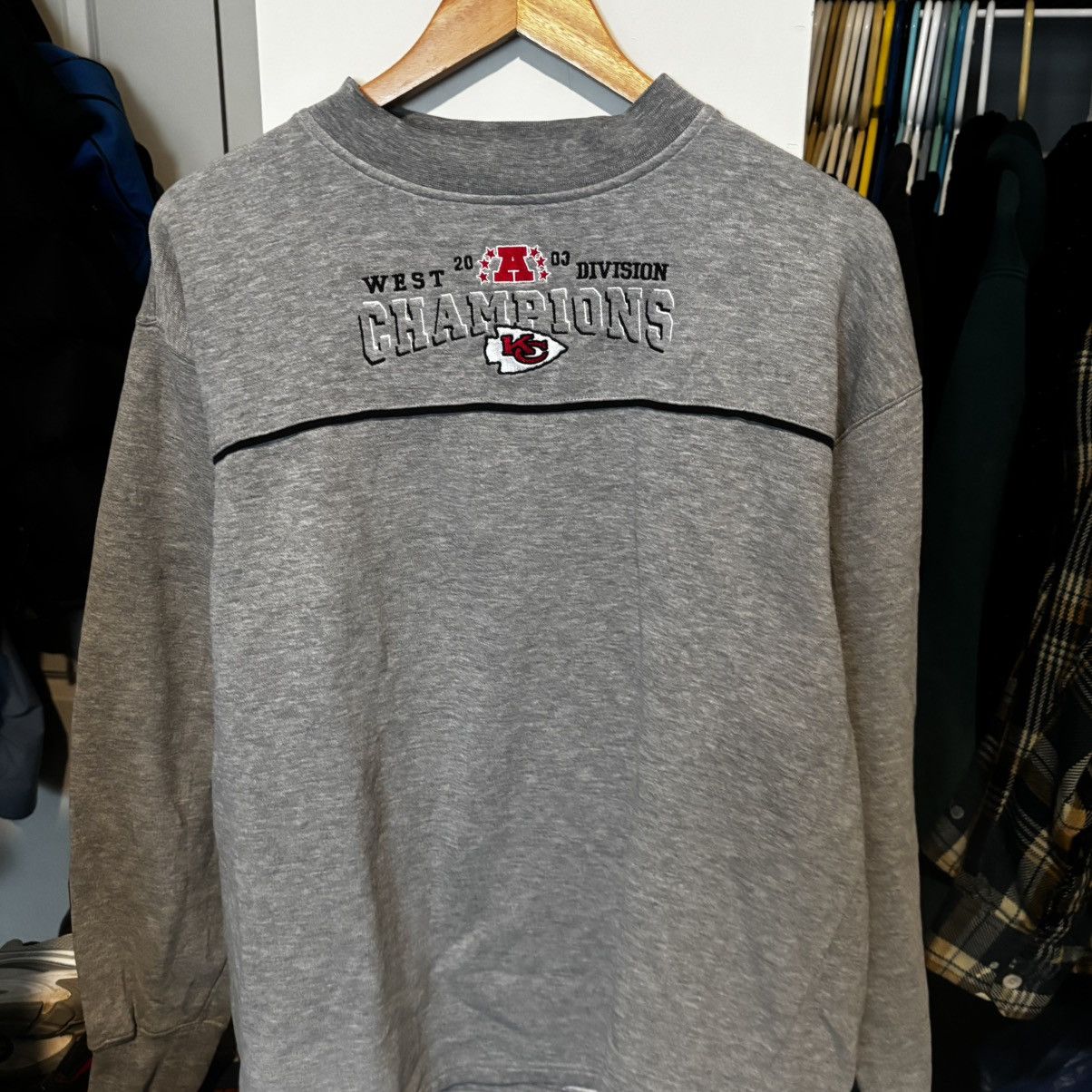 NFL Vintage Y2K 2003 Kansas City Chiefs West Division Crewneck Size US XL / EU 56 / 4 - 2 Thumbnail