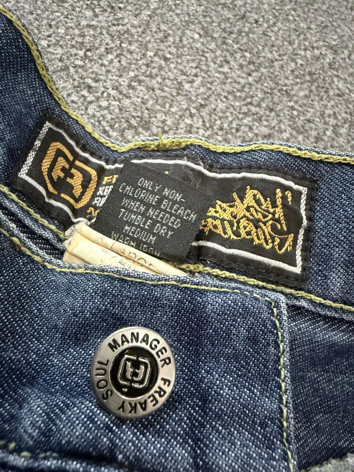 Hypebeast Archive ‼️ Baggy Frerky Soul Massive y2k Heavy Denim Jeans Size US 34 / EU 50 - 15 Thumbnail