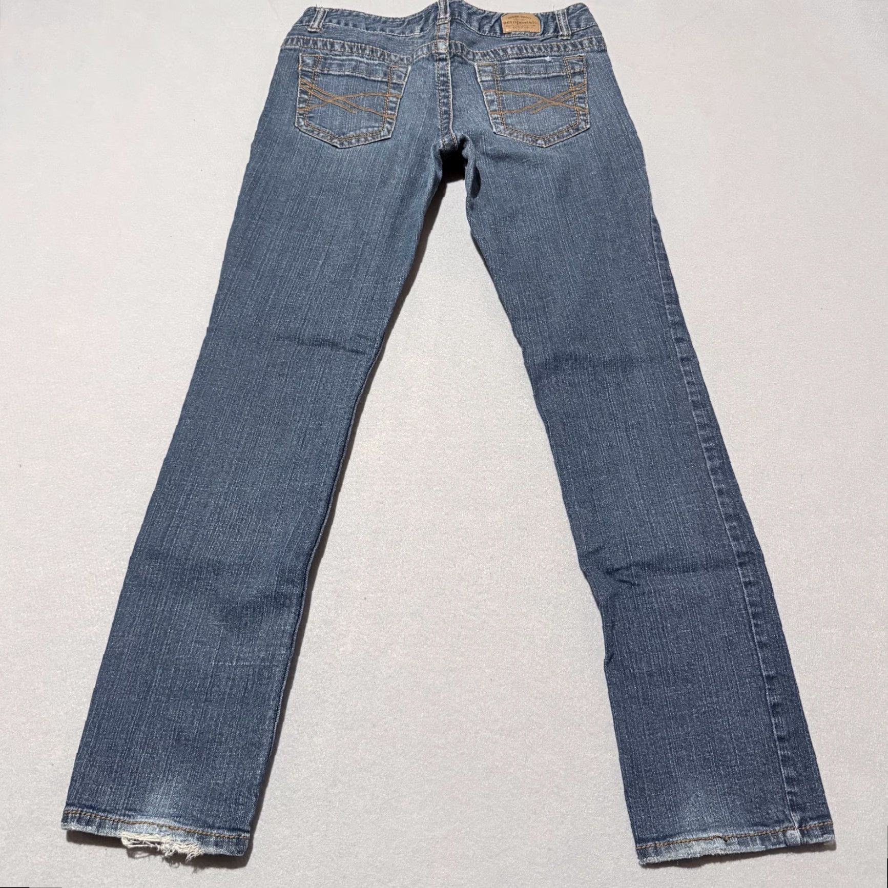 Vintage Aéropostale Bayla Jeans Women's Blue Denim Low Rise Skinny Fit Stretch - 9/10 Jeans Size 32" / US 10 / IT 46 - 2 Thumbnail