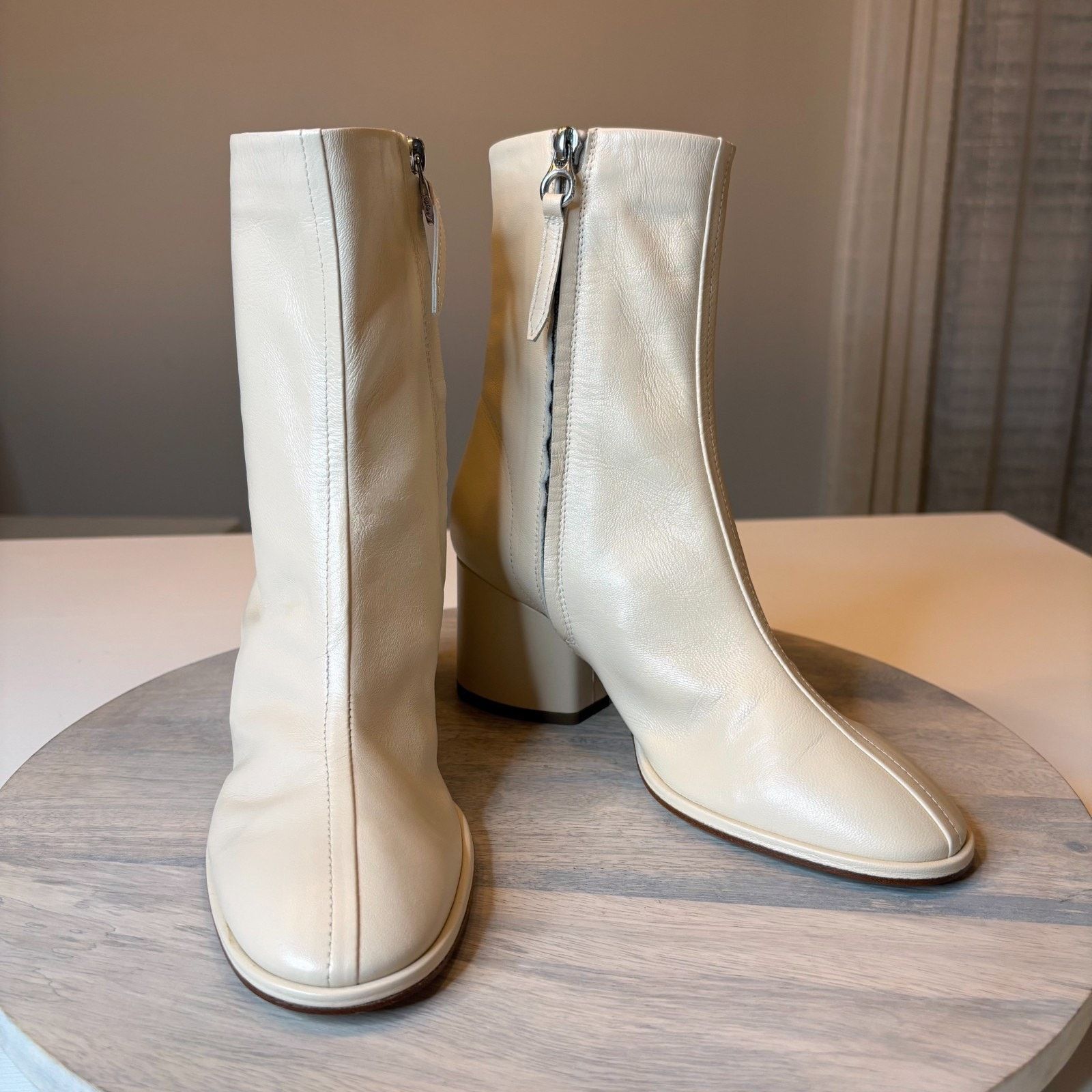 aeyde Aeyde Andrea Cream Leather Ankle Boots New Nordstrom US 7 Size US 7 / IT 37 - 2 Thumbnail