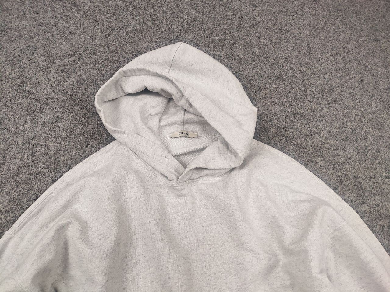 JJJJound JJJJound Design Oatmeal Oversized Gray Pullover Hoodie Logo Size US L / EU 52-54 / 3 - 4 Thumbnail