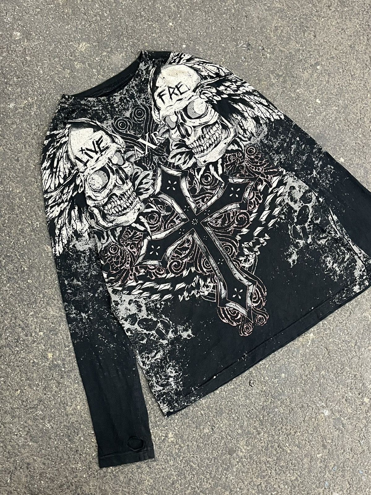 Affliction × Vintage Affliction style longsleeve tee grunge opium skulls skater Size US M / EU 48-50 / 2 - 1 Thumbnail