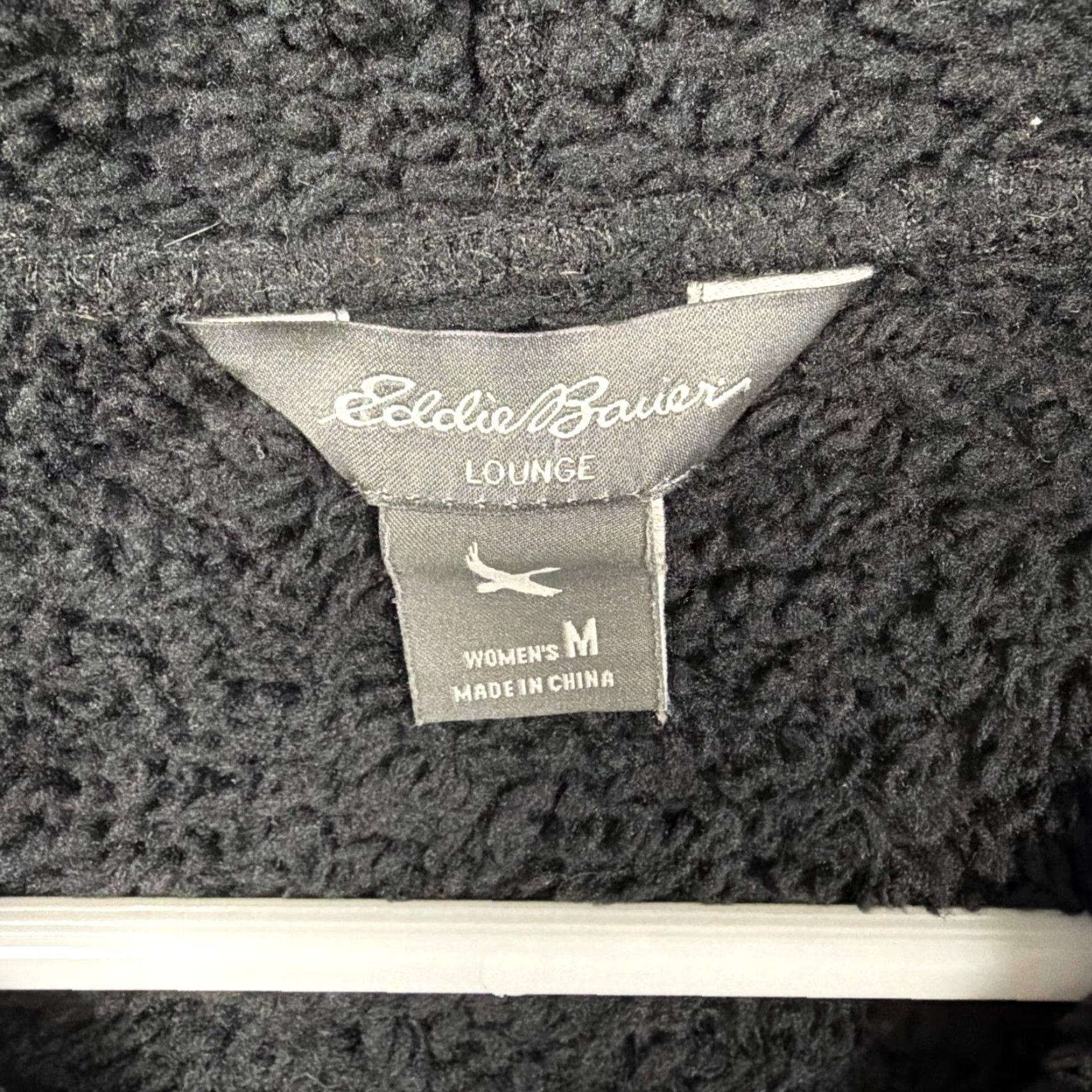 Eddie Bauer Eddie Bauer Lounge Coatigan Womens M Black Fleece Open Front Warm Cabincore Size M / US 6-8 / IT 42-44 - 5 Thumbnail