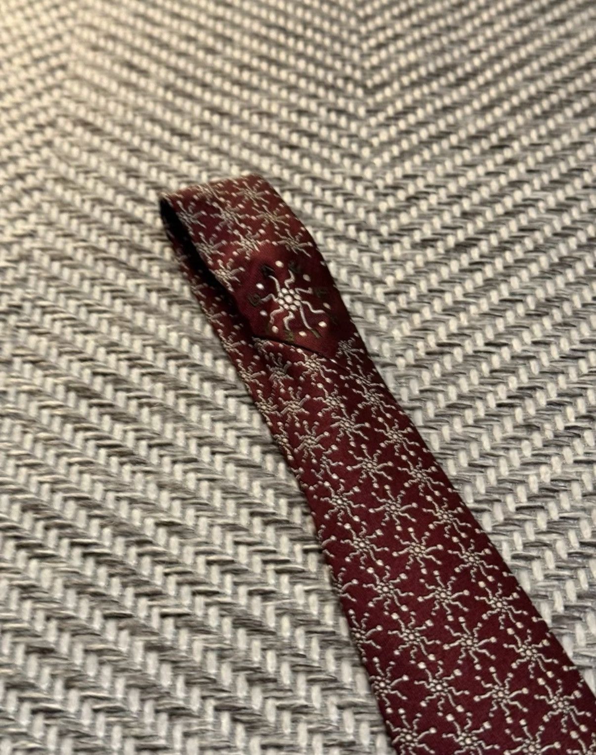 Jean Paul Gaultier Jean Paul Gaultier Chainmail Burgundy Radiant Floral Tie K23 Size ONE SIZE - 3 Thumbnail