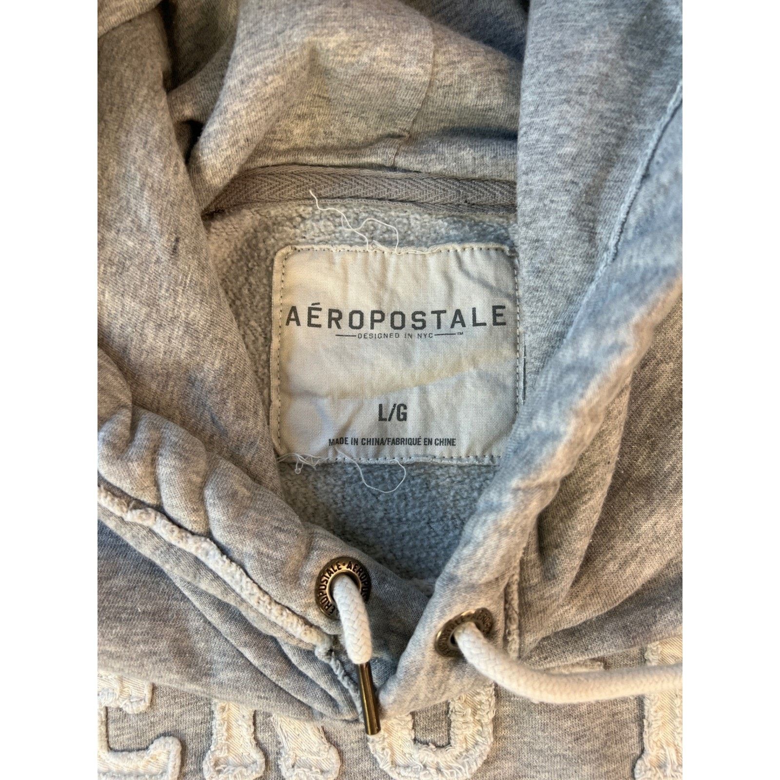 Aeropostale Aeropostale Mens Gray AERO-NY 54 Graphic Pullover Hoodie LG Size US L / EU 52-54 / 3 - 3 Thumbnail