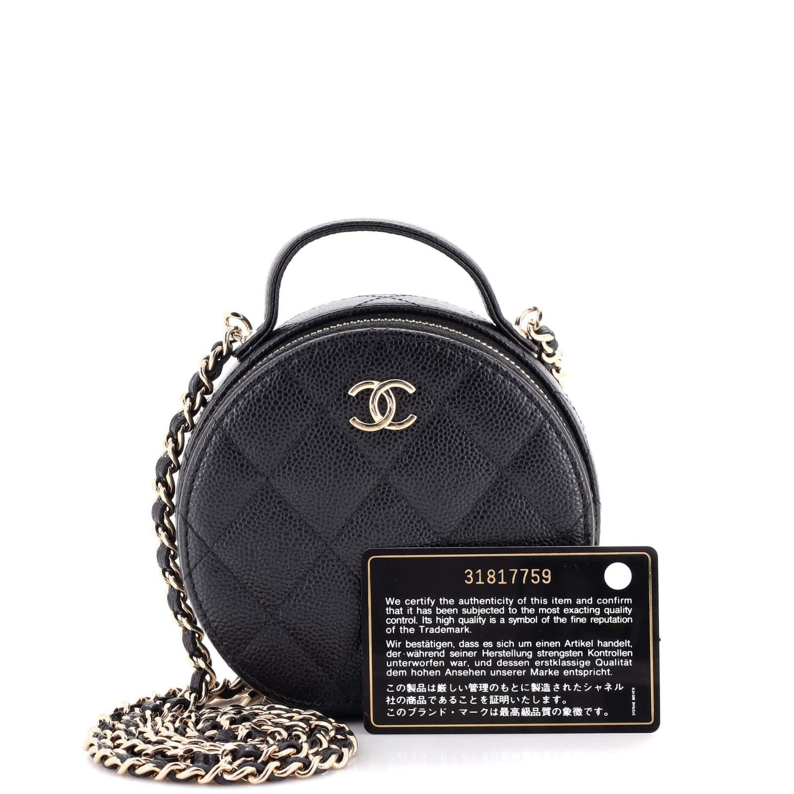 Chanel Handle with Care Round Vanity Case with Chain Quilted | Grailed